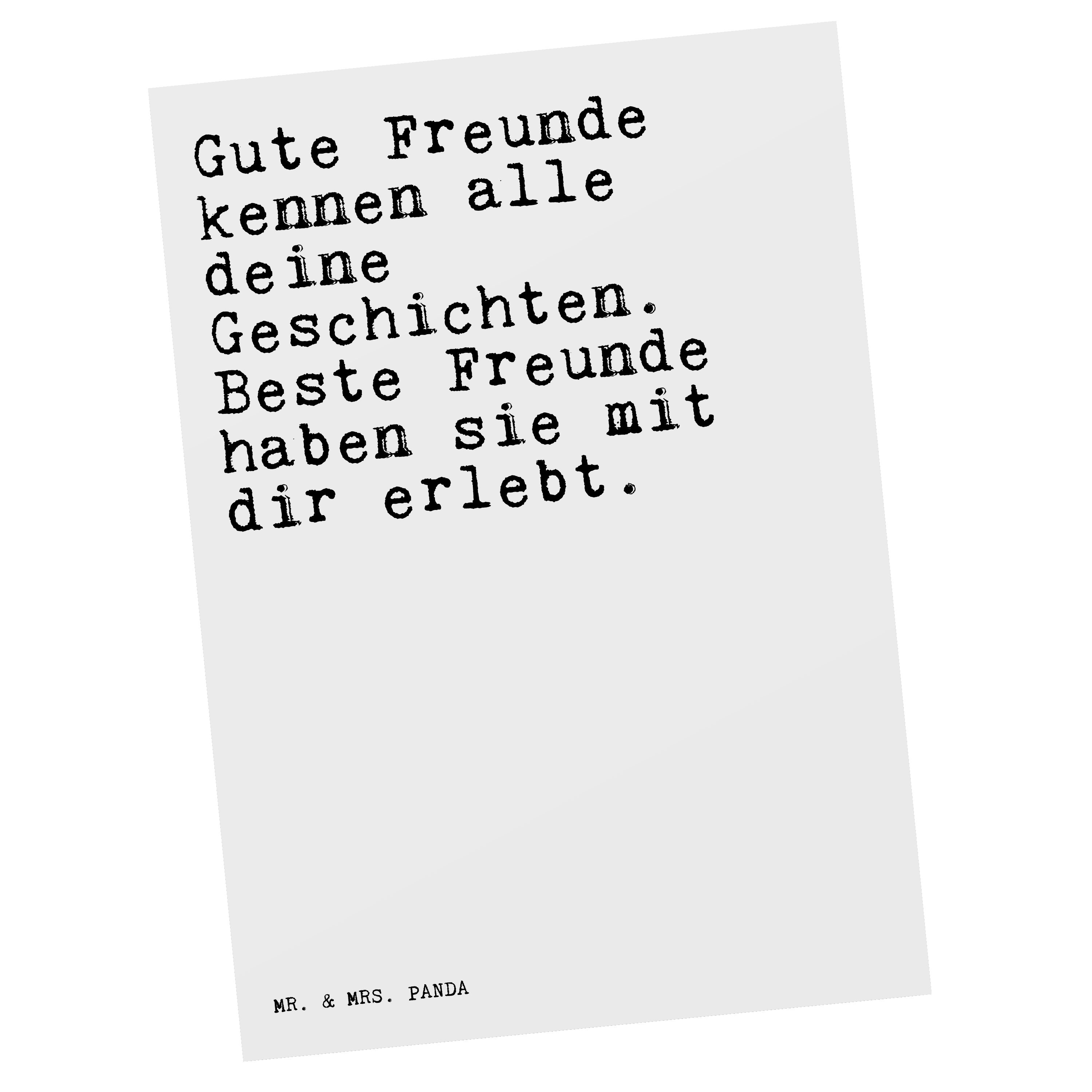 Mr. & Mrs. Panda Postkarte »Gute Freunde kennen alle... Weiß