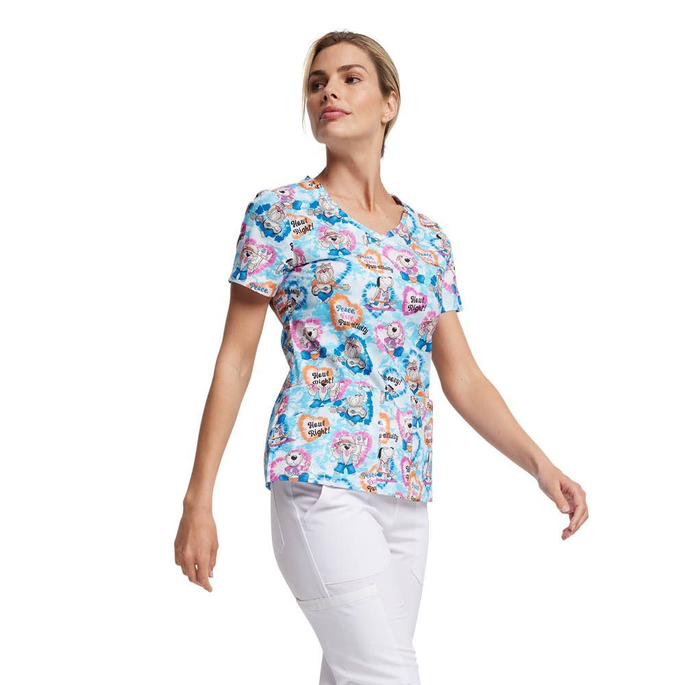 Cherokee Funktionsbluse Bunt bedruckter Damen Kasack "Lustige Hunde" Kasack mit Motiv