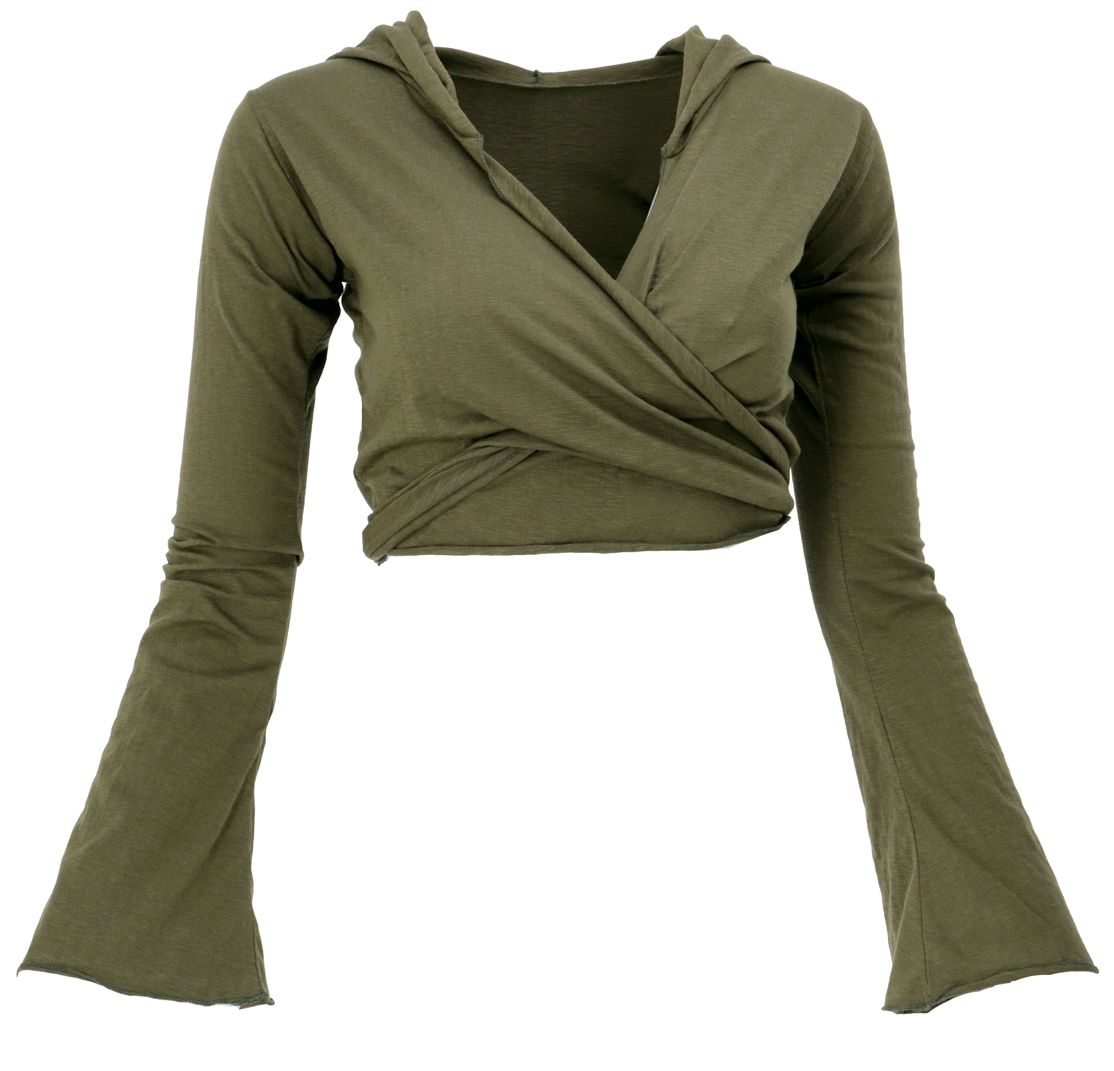 Guru-Shop Longsleeve Wickeltop, Yogatop, Langarmshirt mit.. günstig online kaufen