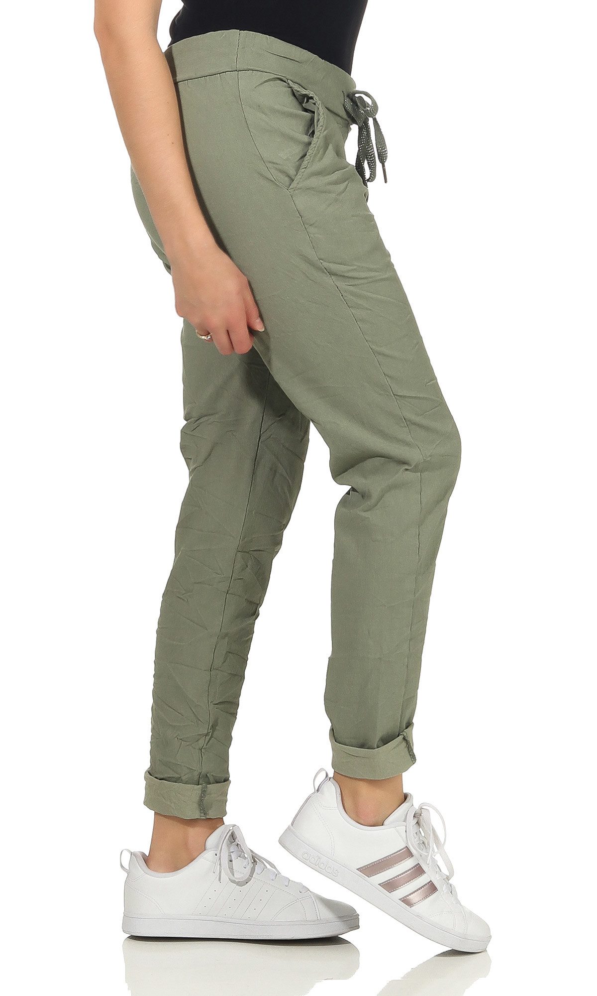 CLEO STYLE Stoffhose Damen Jogginghose 88 Grün