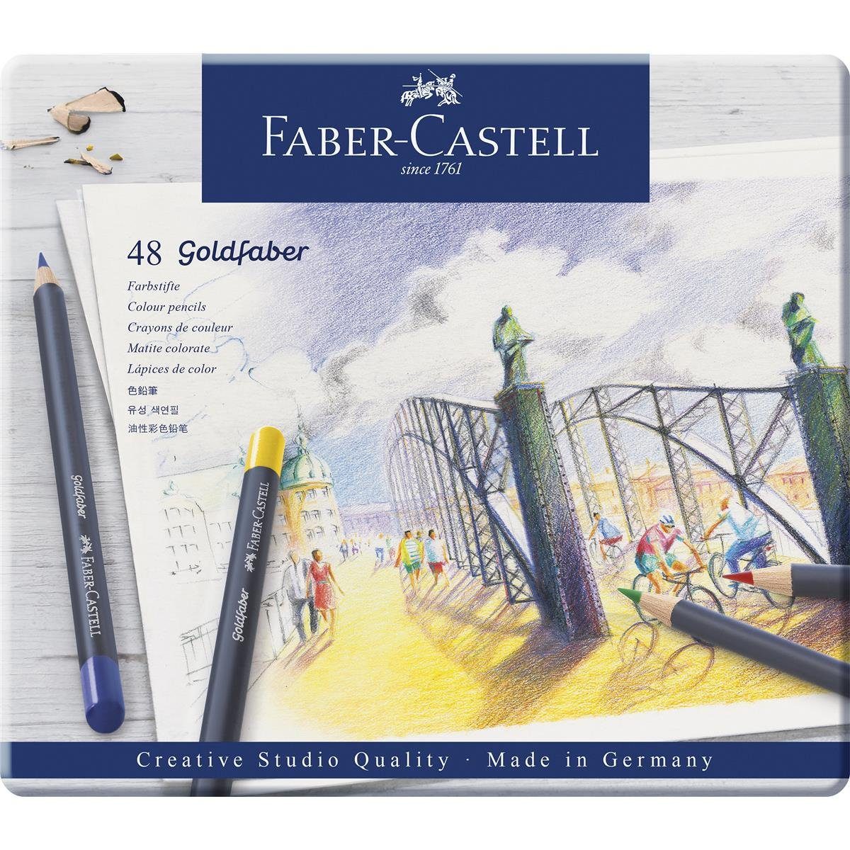 Faber-Castell Künstlerstift Faber-Castell - Farbstift 48-Metalletui Goldfaber