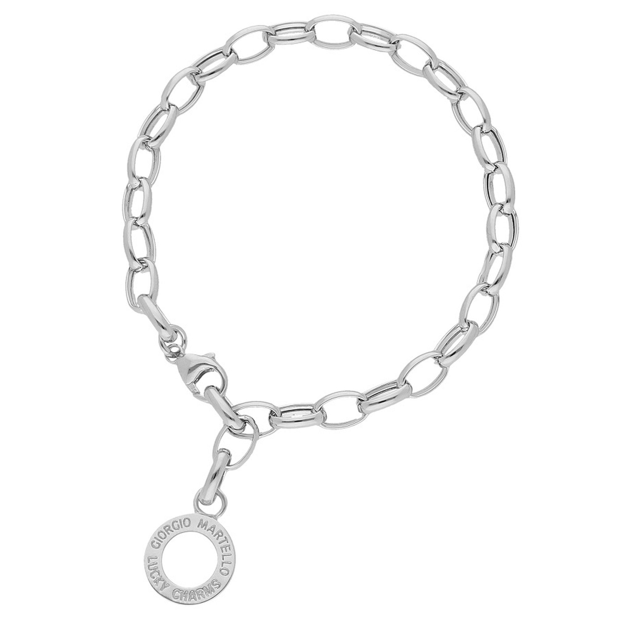 GIORGIO MARTELLO MILANO Charm-Armband mit Schriftzug zum einhängen von Charms, Silber 925