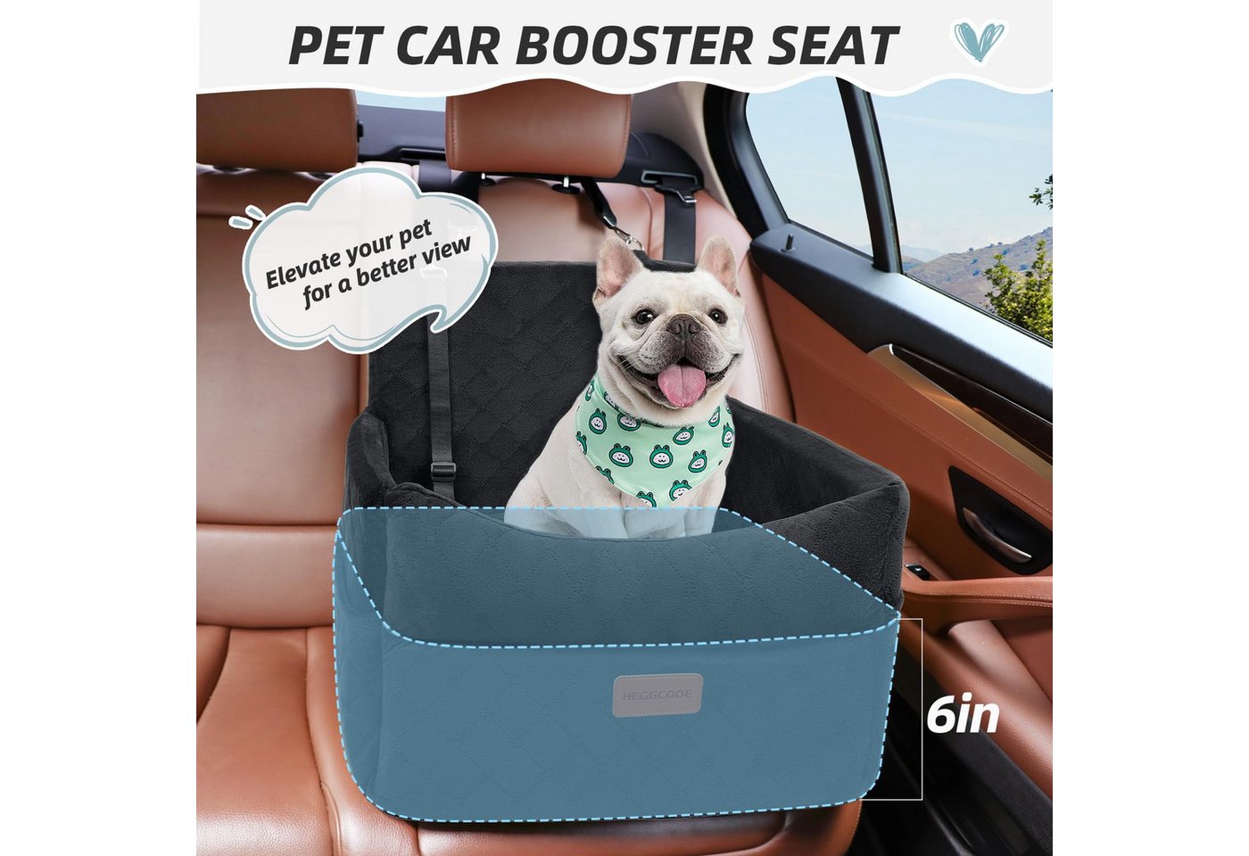 Thumbnail - FOUORTUNATE-BEE Tierbett Autositz für kleine bis mittlere Hunde