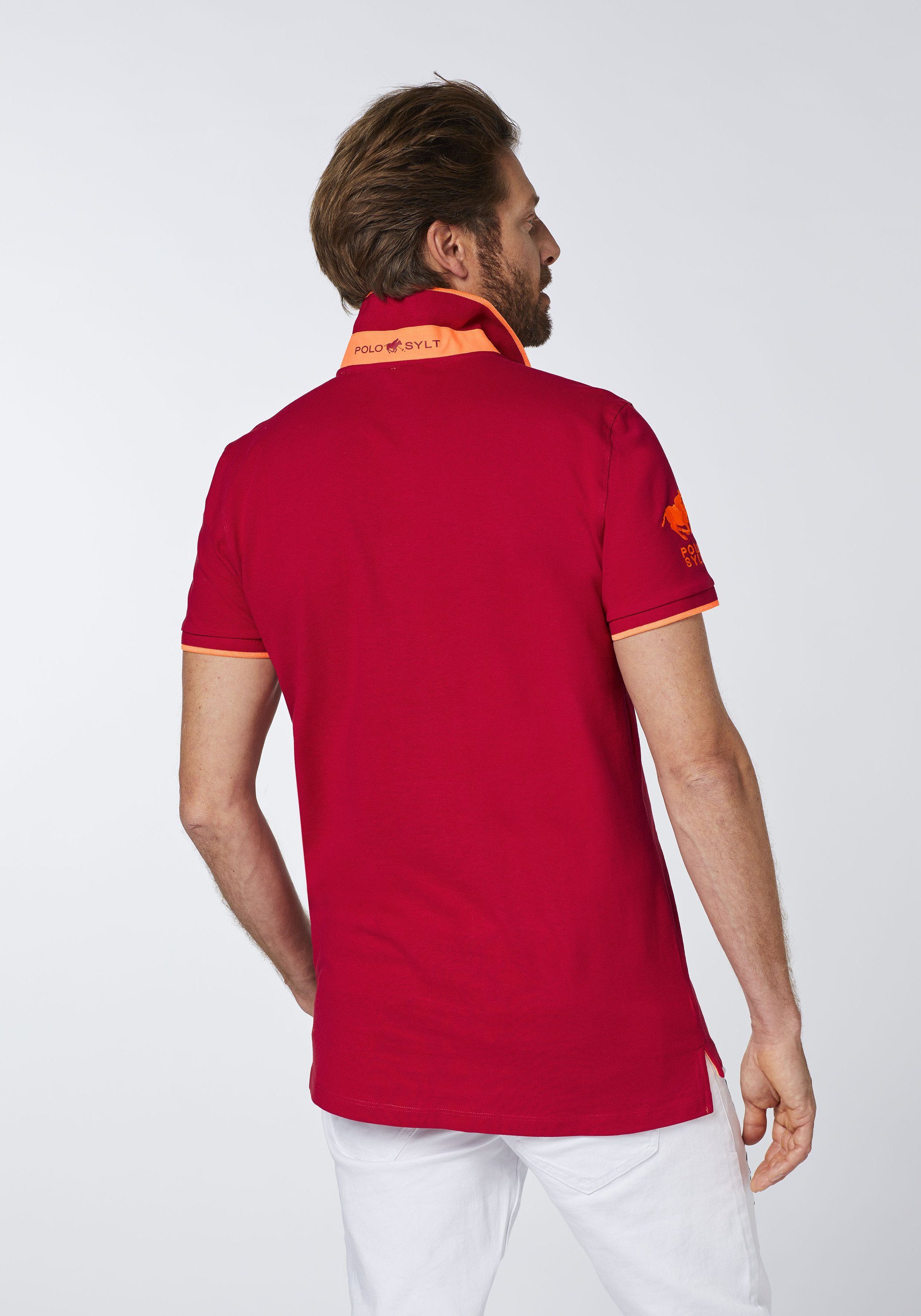 Mix Polo Sylt Poloshirt Baumwoll aus Pepper 19-1557 Chili