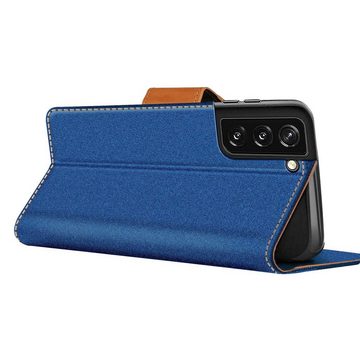 CoolGadget Handyhülle Denim Schutzhülle Flip Case für Samsung Galaxy S22 6,1 Zoll, Book Cover Handy Tasche Hülle für Samsung S22 Klapphülle