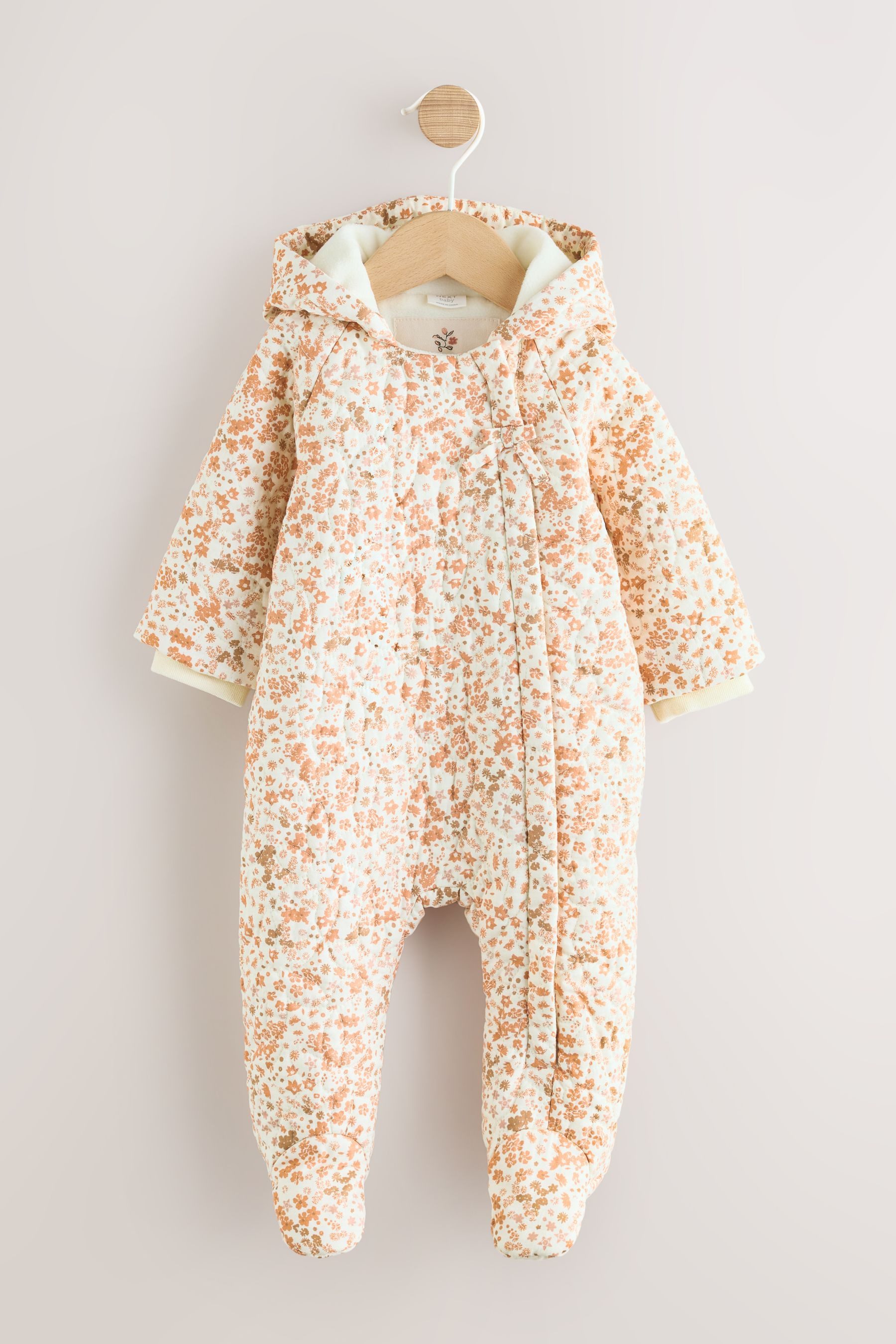 Overall Baby-Strampler mit Kapuze aus Knitterstoff