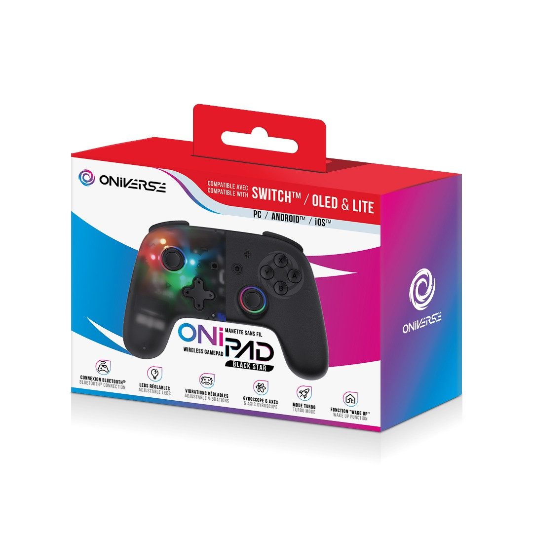Oniverse Onipad Controller (für Switch/PC/iOS/Android, schwarz)