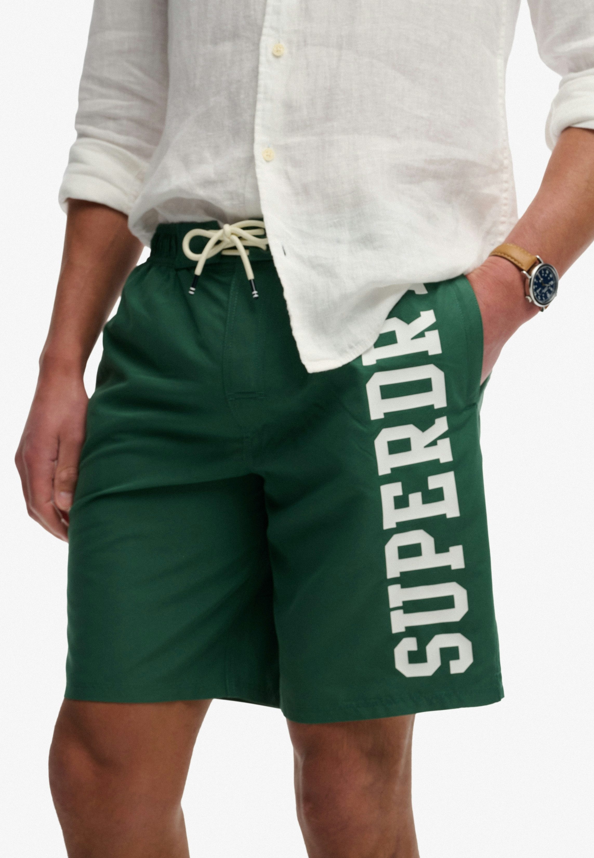 Superdry Badeshorts LOGO 19 BOARDSHORT lockere Passform, bedruckte Optik, aus Polyester – Bild 4 von 5