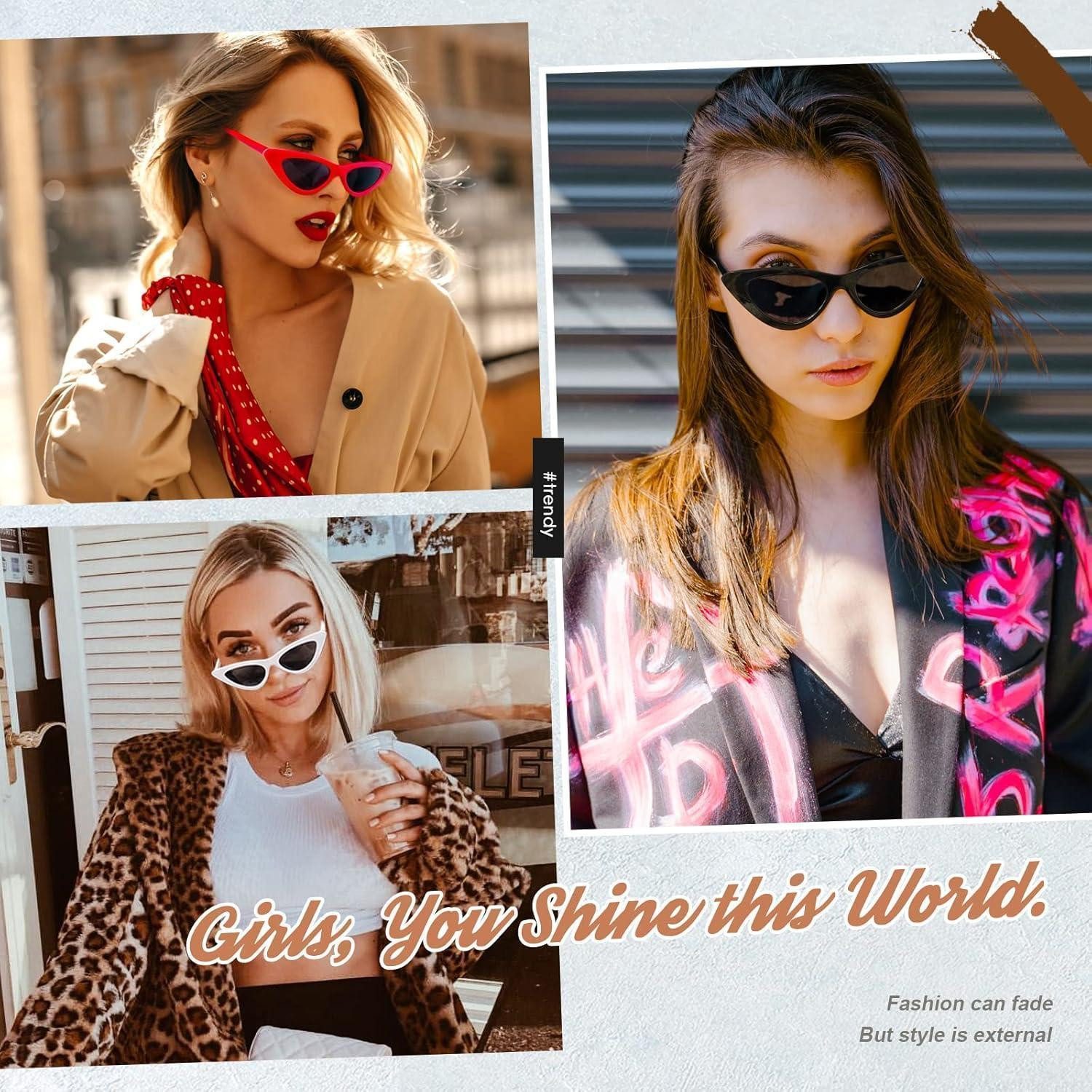 LuxusKollektion Retrosonnenbrille Sonnenbrille Katzenauge Damen Vintage 90er Retro Jahrgang Weiß Grau
