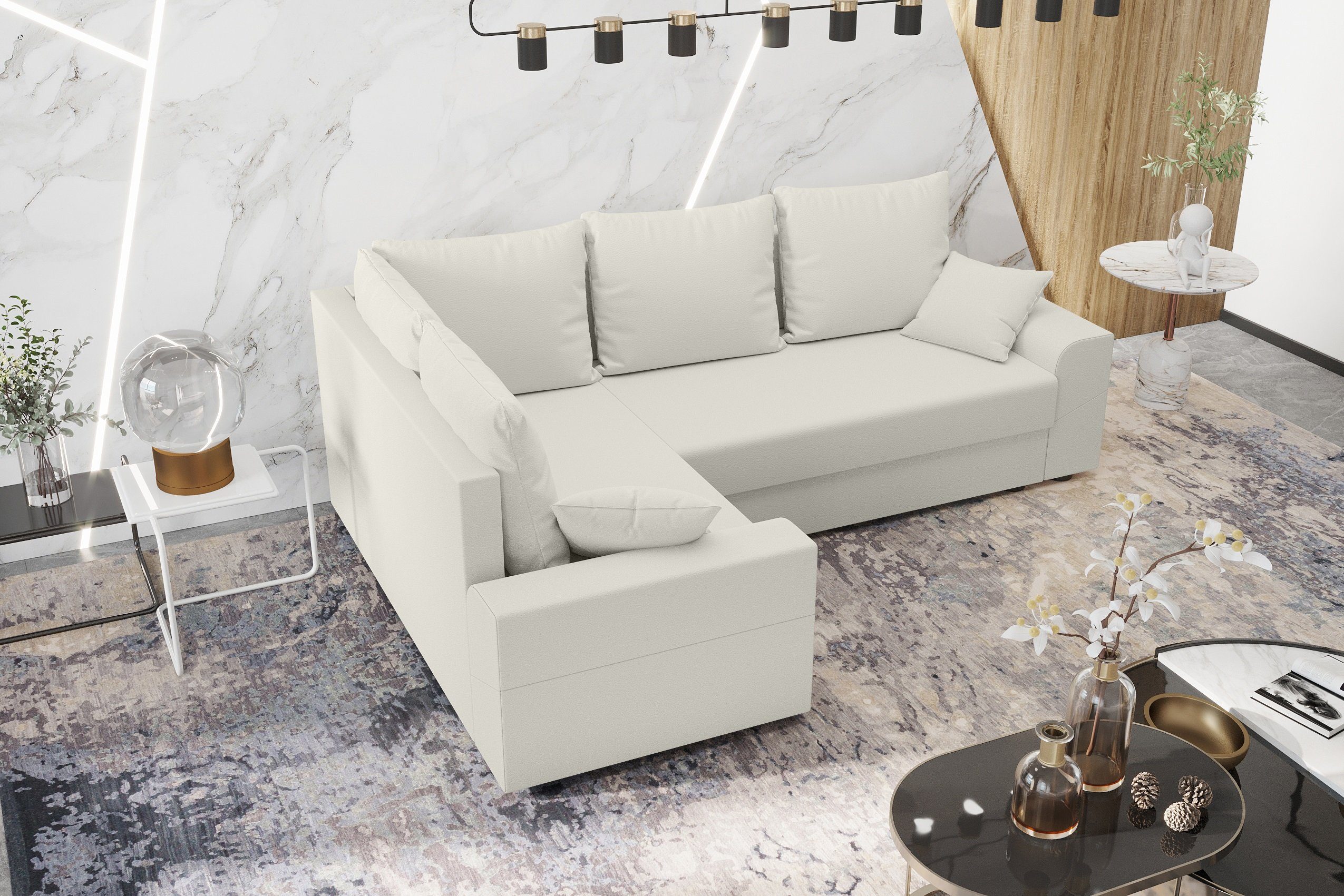 Eckcouch, Design Sitzkomfort, Montero, Bettfunktion, Stylefy L-Form, Sofa, Ecksofa mit mit Bettkasten, Modern