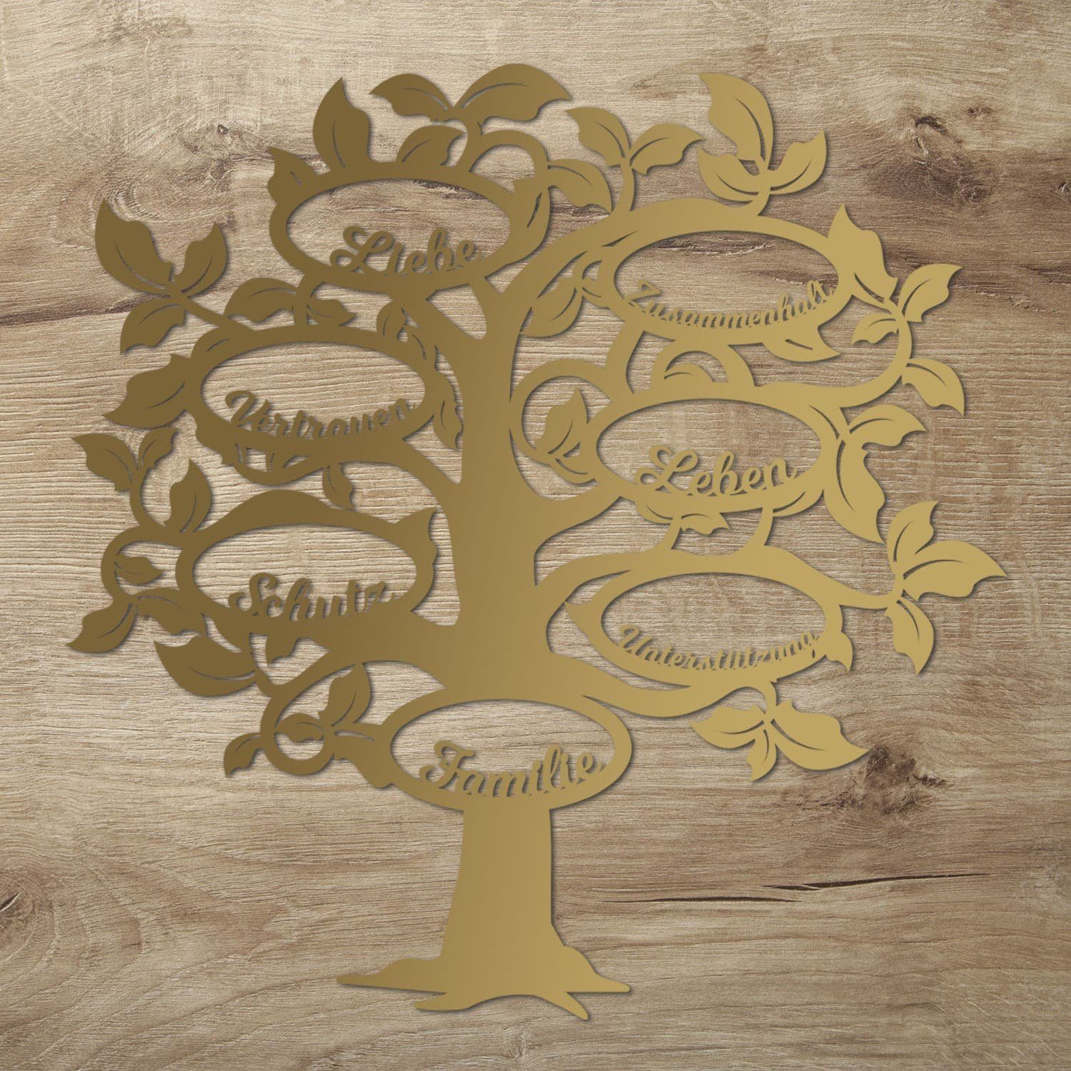 Namofactur 3D-Wandtattoo Holz Wandbild 'Familie Baum' Wanddeko, Wanddekoration Familien Stammbaum, Wandgestaltung für dein Wohnzimmer