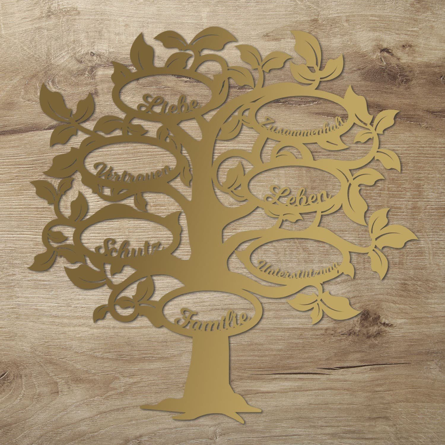 Namofactur 3D-Wandtattoo Holz Wandbild 'Familie Baum' günstig online kaufen