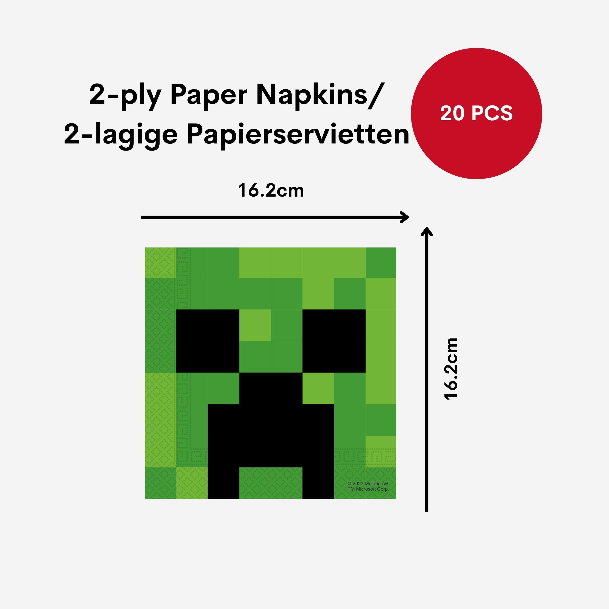 Procos Einweggeschirr-Set Minecraft Partygeschirr Set 52-tlg Kindergeburtstag Zocker Teller, 16 Personen – Bild 5 von 5