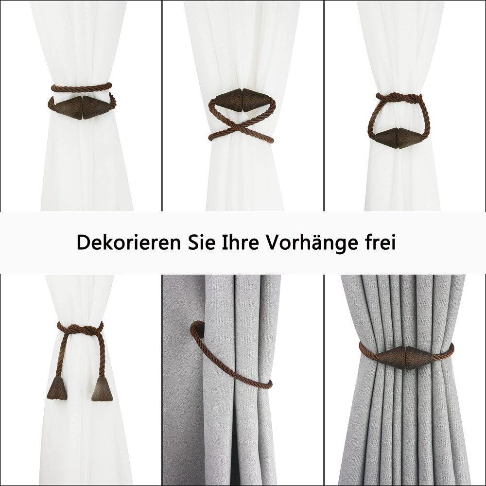Agger Raffhalter Magnetische Vorhang Raffhalter 2 Stück, Vorhang Raffhalter Schnallen, (2-tlg), Holdbacks Halter Haken Clip für Zuhause Schlafzimmer Büro – Bild 5 von 5