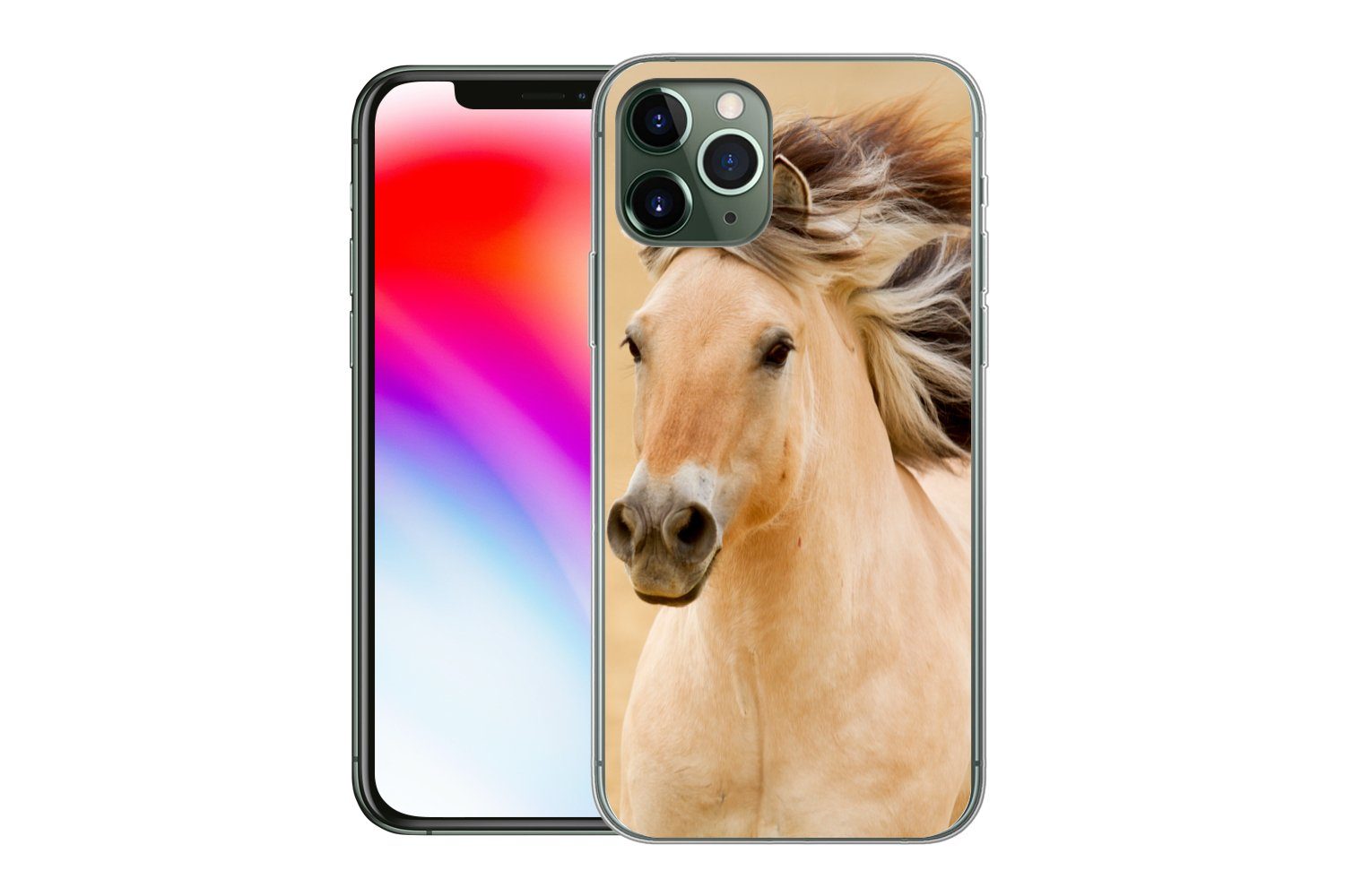 MuchoWow Handyhülle für Apple iPhone 11 Pro Pferde - Tiere - Mähne - Porträt, Smartphone-Bumper, Print, Handy Schutzhülle Dünn