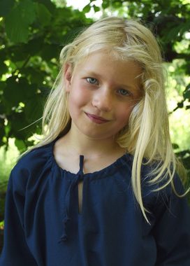 Battle Merchant Ritter-Kostüm Kinder Mittelalterkleid, Unterkleid Ana, blau, Gr. 164