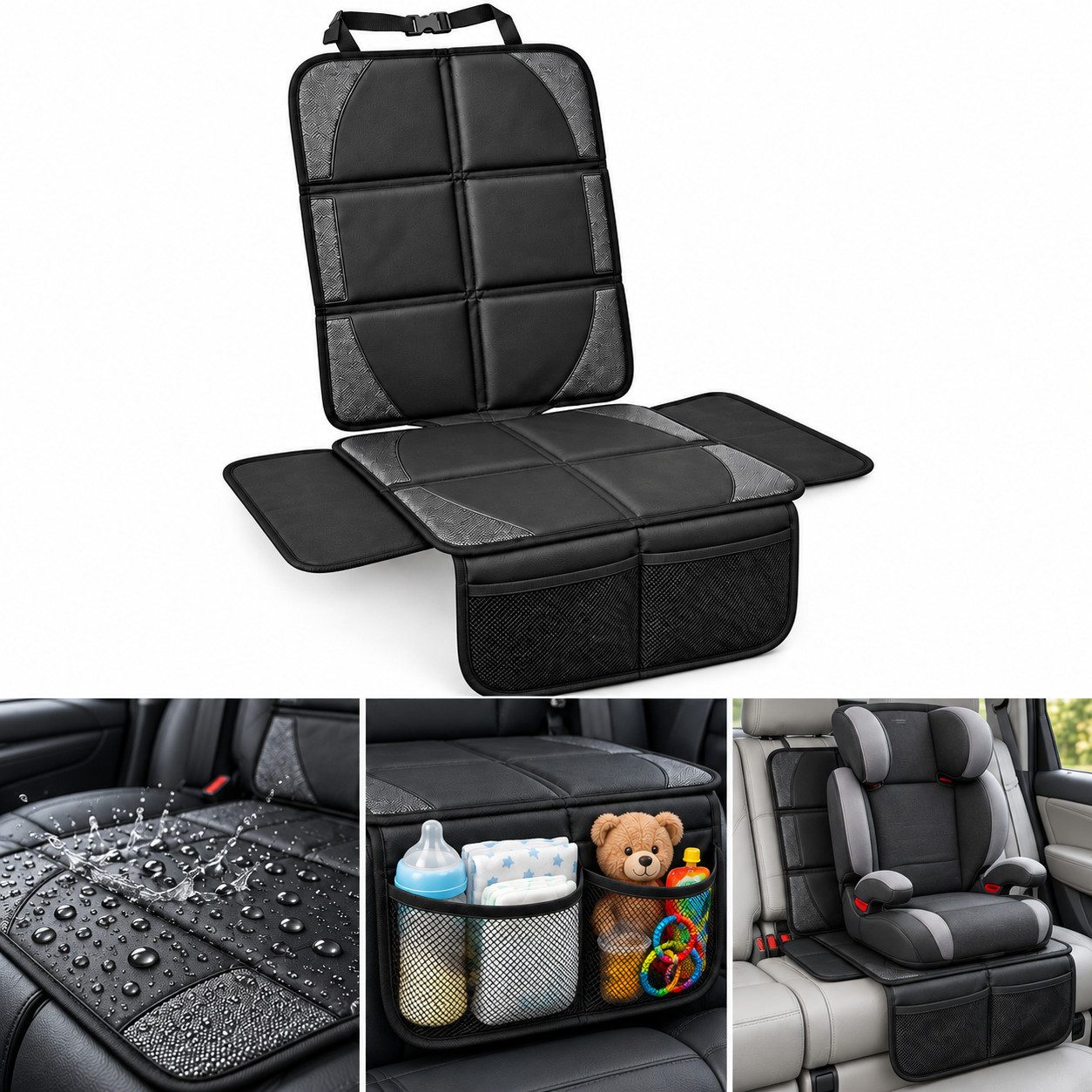 Luckice Kindersitzunterlage Kindersitz Schutzauflage Auto 600D Oxford wasserdicht rutschfest, Set, 1-tlg., 1 Stück Autositz-Schutzmatte für …