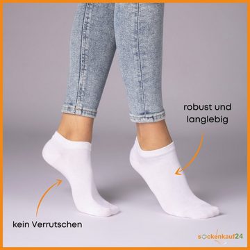sockenkauf24 Sneakersocken 6 Paar Sneaker Socken Bio Baumwolle Herren & Damen (Schwarz, 47-50) ohne Naht mit Komfortbund - 16399 WP