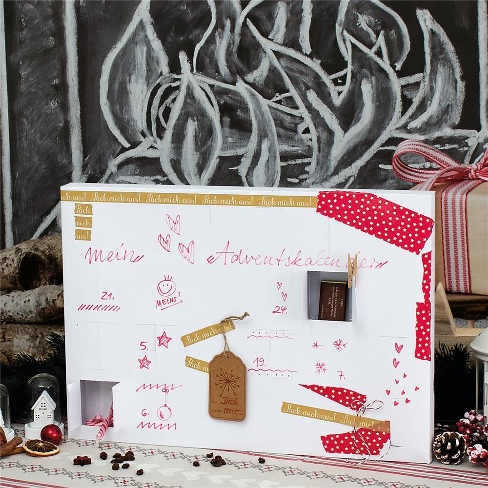 Roth befüllbarer Adventskalender DIY-Adventskalender Rohling, 24 Türchen zum Selbstgestalten inkl. Kunststoffform