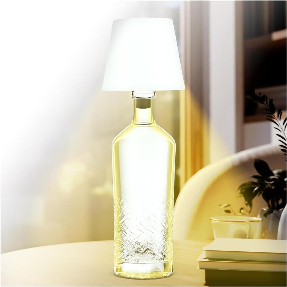 AddLiving LED Tischleuchte Bottle Light V2442 LED-Flaschenlampe weiß mit Touch, 56 LEDs, 3 Lichtfarben, Touch-Funktion, stufenlos dimmbar