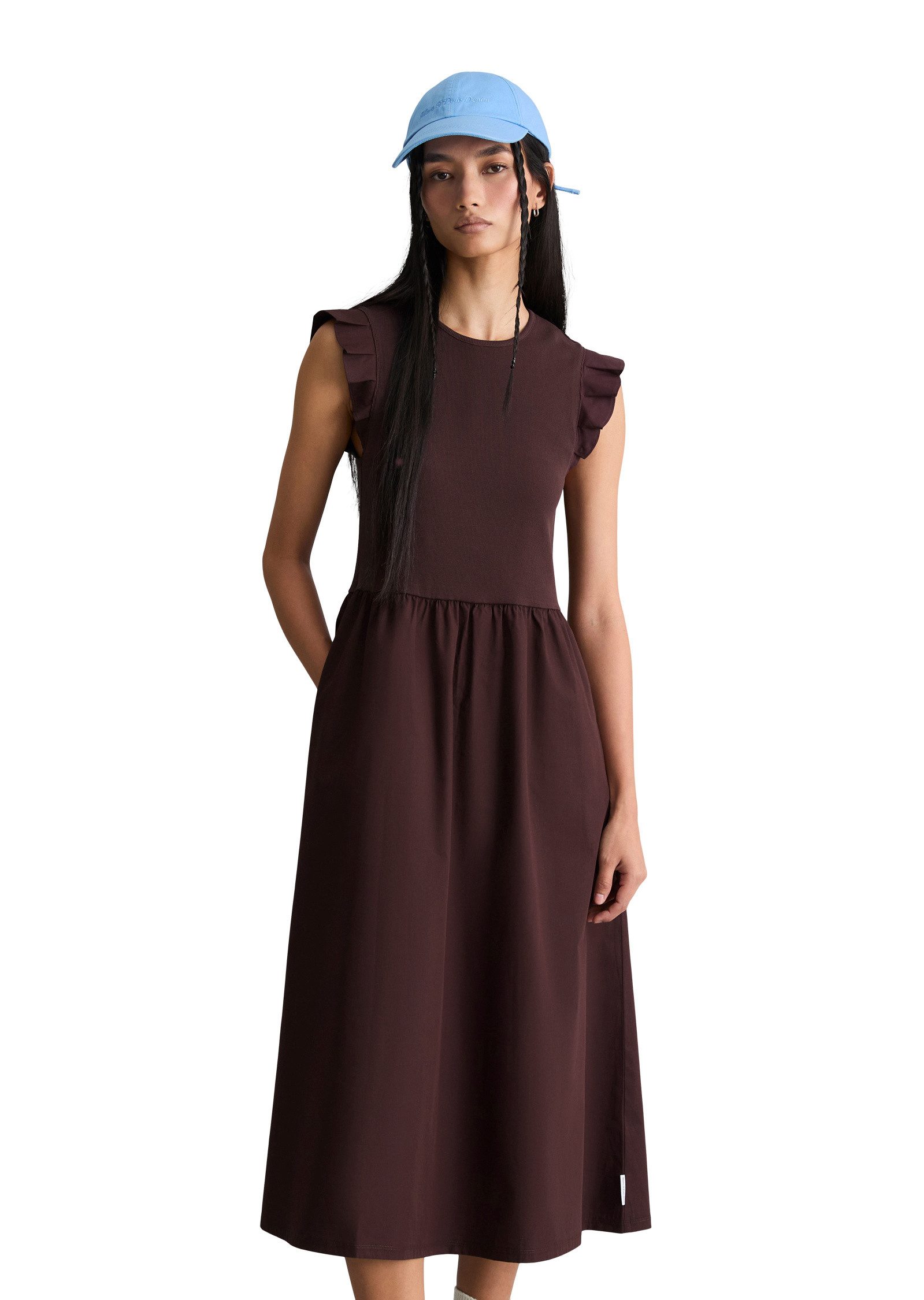 Marc O'Polo DENIM Jerseykleid mit Baumwoll-Popelinerock
