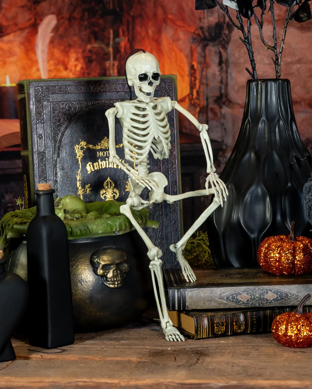 Horror-Shop Dekoobjekt Skelett mit Positionierbaren Gliemaßen 36cm – Bild 2 von 5