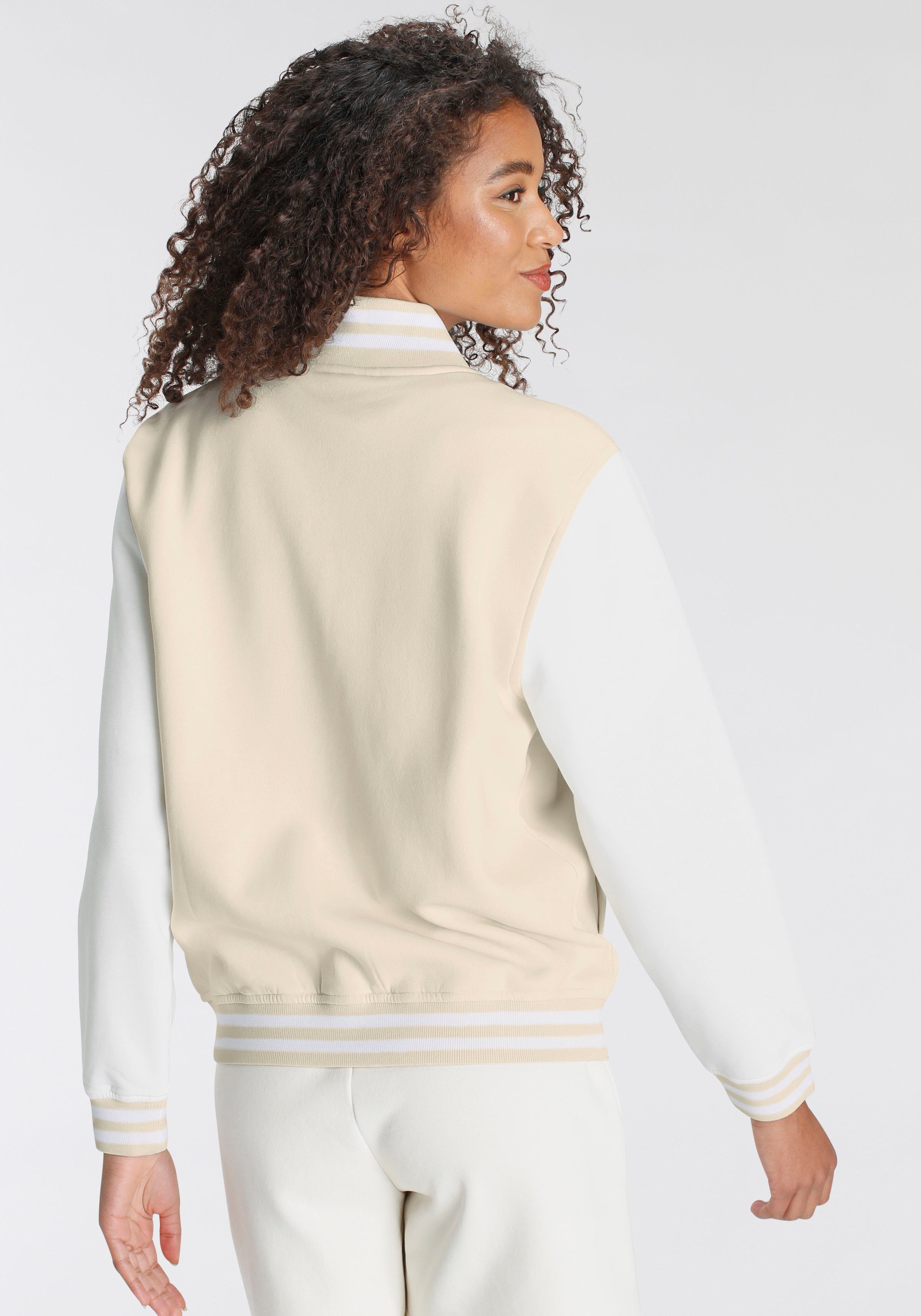LSCN by LASCANA Sweatjacke im College Stil, Loungeanzug