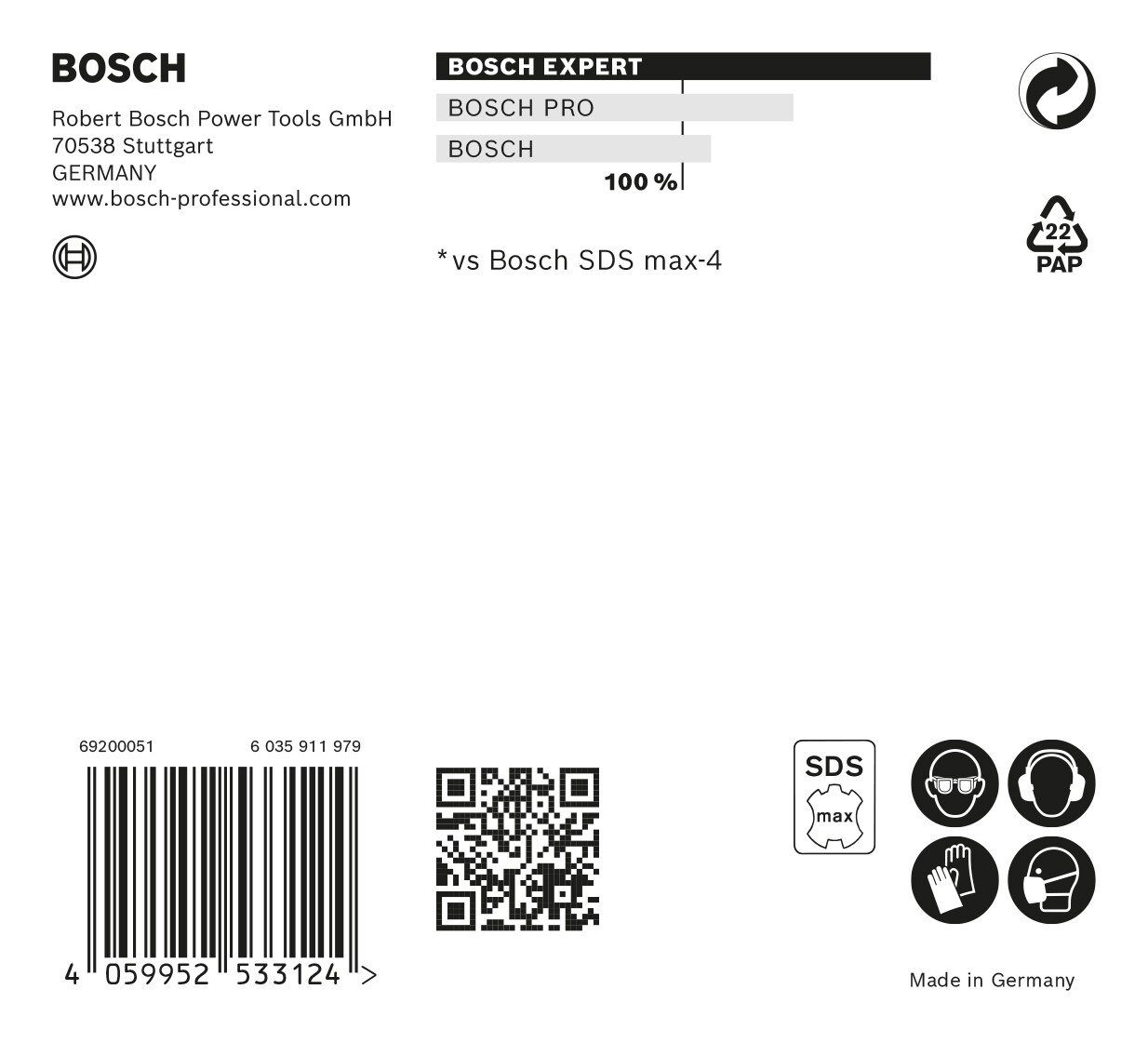 200 Expert SDS Hammerbohrer mm x BOSCH max-8X, Universalbohrer 320 24 - x