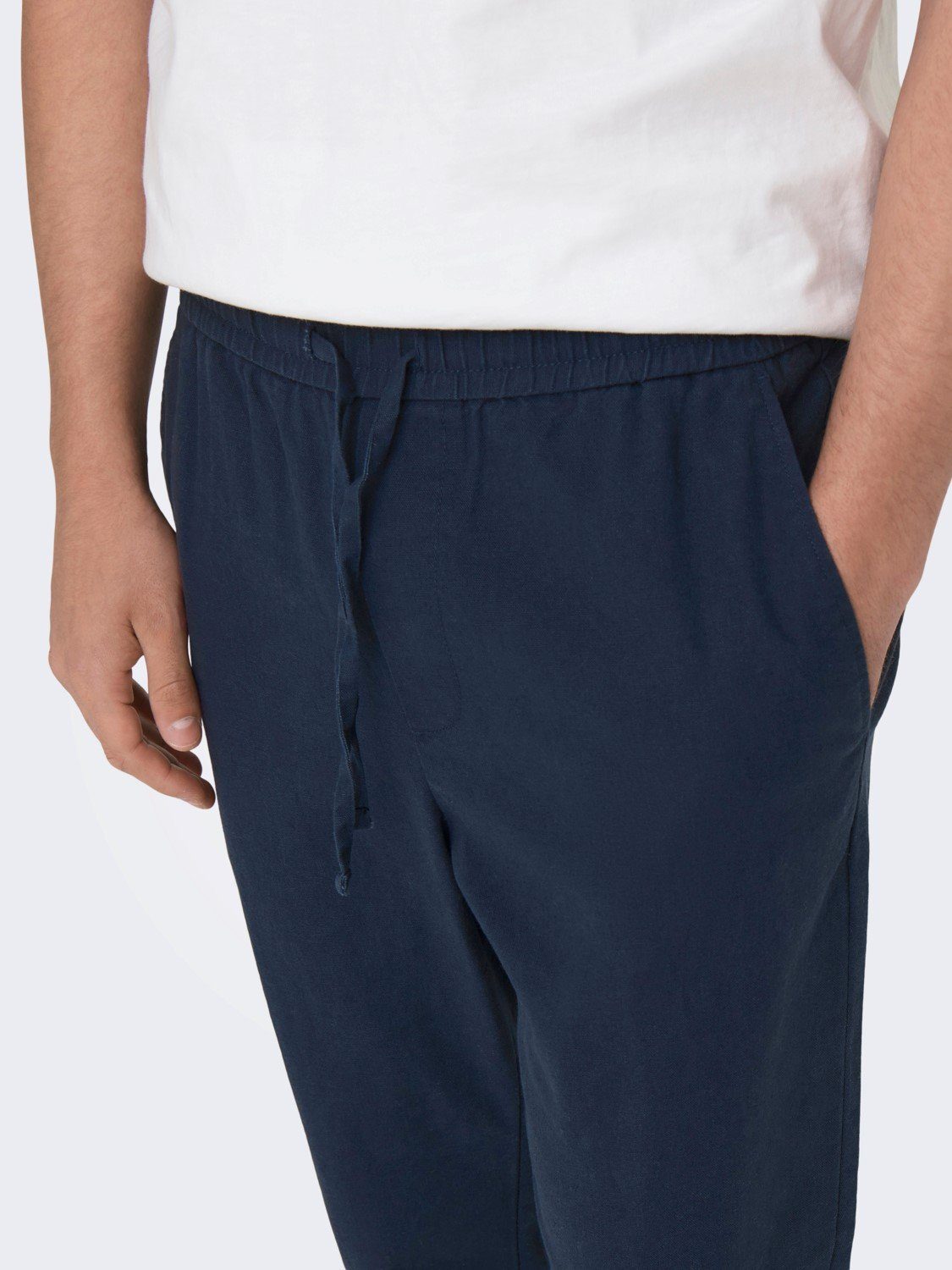ONLY & SONS Stoffhose ONSLINUS CROP 0007 COT LIN PNT NOOS