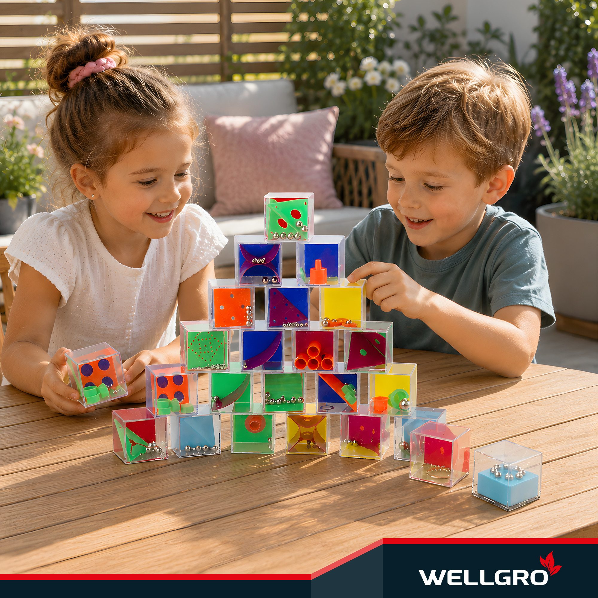 Wellgro Spielesammlung 24er Set Geduldsspiele - je ca. 4 x 4 x 4 cm (LxBxH)