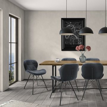 ML-DESIGN Stuhl Esszimmerstuhl Set mit Rückenlehne und Metallbeinen Küchenstühle (2 St), 2er Set Wohnzimmerstuhl Anthrazit Polster 48x50x74cm aus Samt