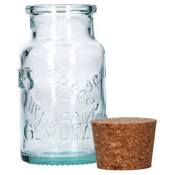 MamboCat Einmachglas 12er Set Gewürzgläser grün 125ml + Korken Aufbewahrung Kräutern, Glas