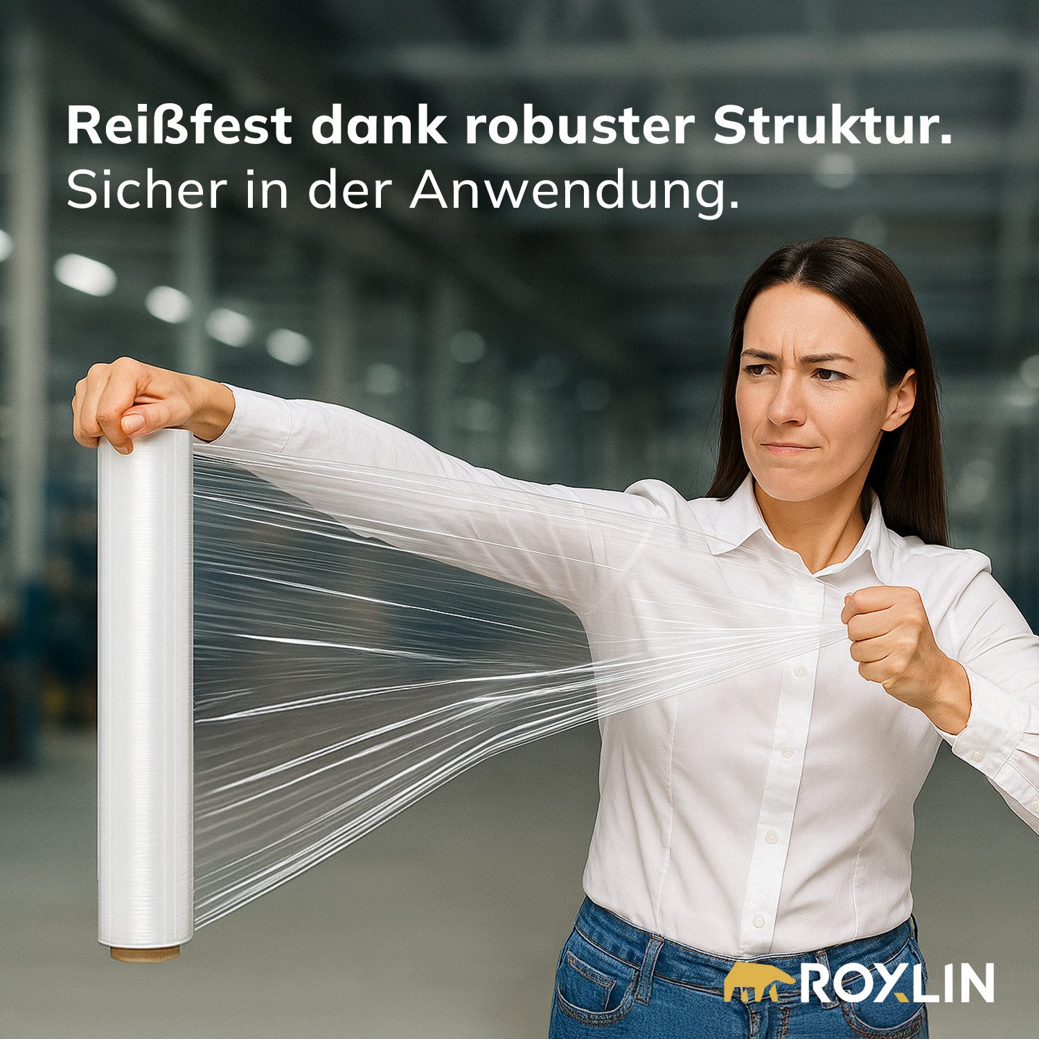 Roxlin Folienrollen Stretchfolie Transparent 270m Handrolle Möbel Palettenfolie Verpackung