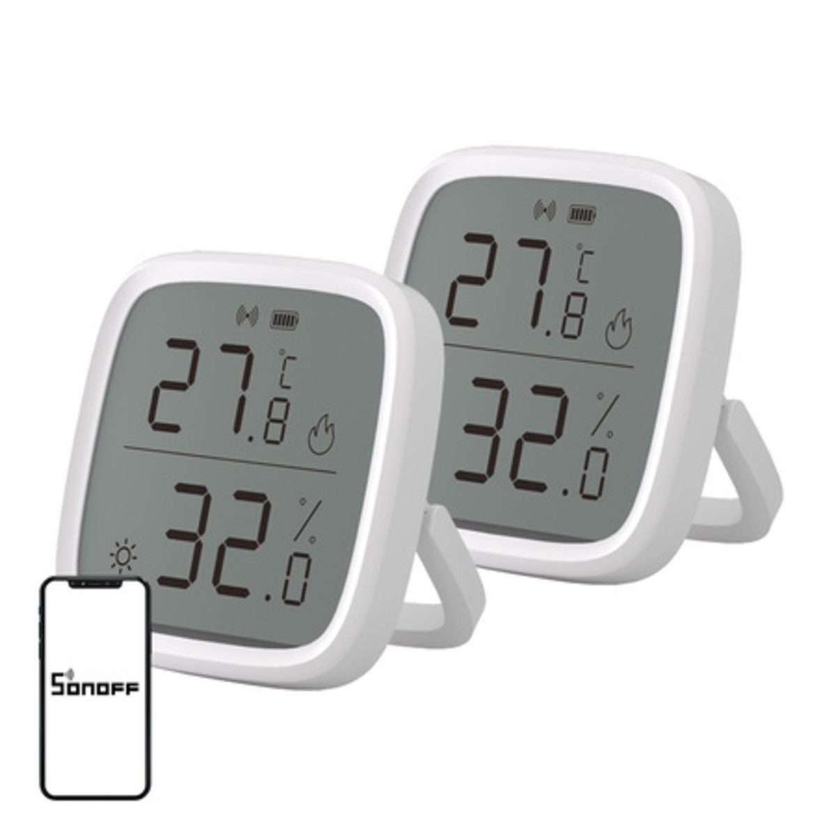 Sonoff SONOFF ZigBee SNZB-02D Temperatur- und Feuchtigkeitssensor, 2er-Pack Smart-Home-Zubehör