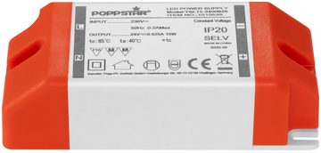Poppstar LED Transformator 230V AC / 24V DC 0,625A LED Trafo (für 0,15 bis 15 Watt LED Strips, LED Lampen und LED Bänder)
