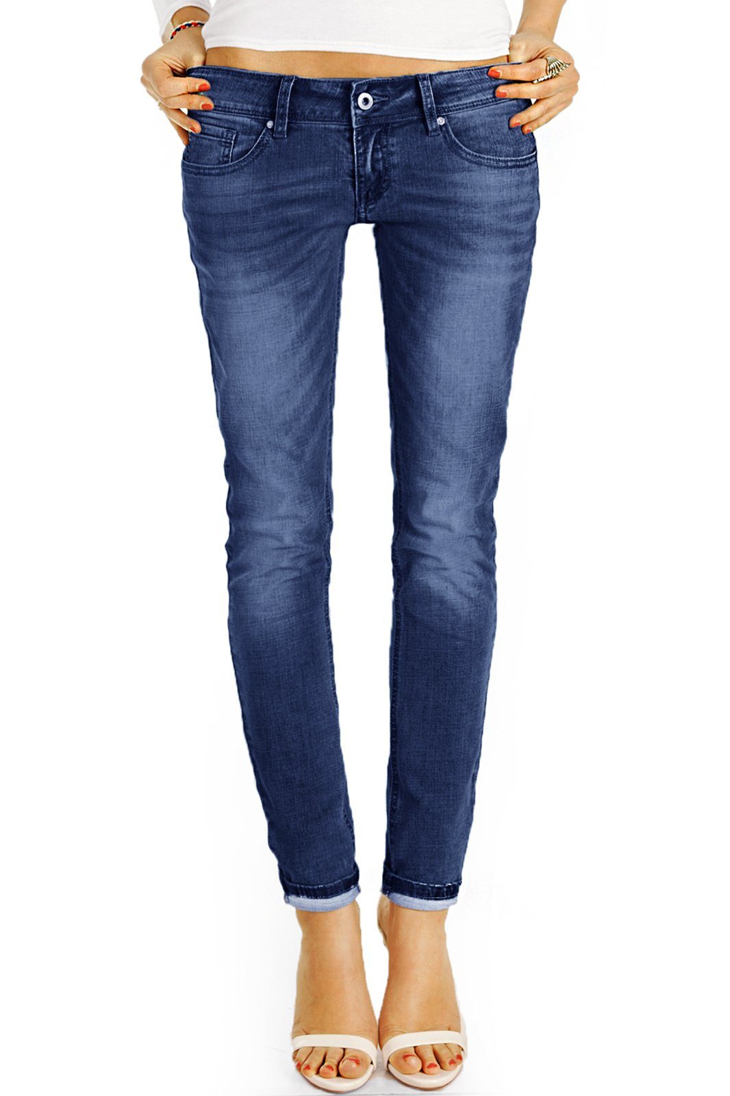 be styled Straight-Jeans low waist Damenjeans, coole relaxed boyfriend Hosen j7g-2 5-pocket brut