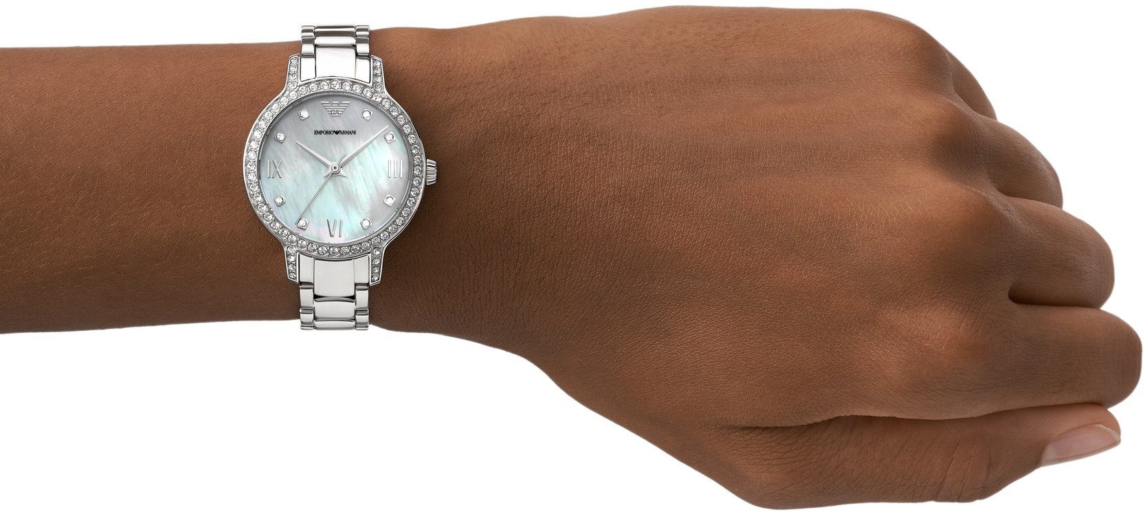 Emporio Armani Quarzuhr AR11484, Armbanduhr, Damenuhr, analog, Edelstahlarmband