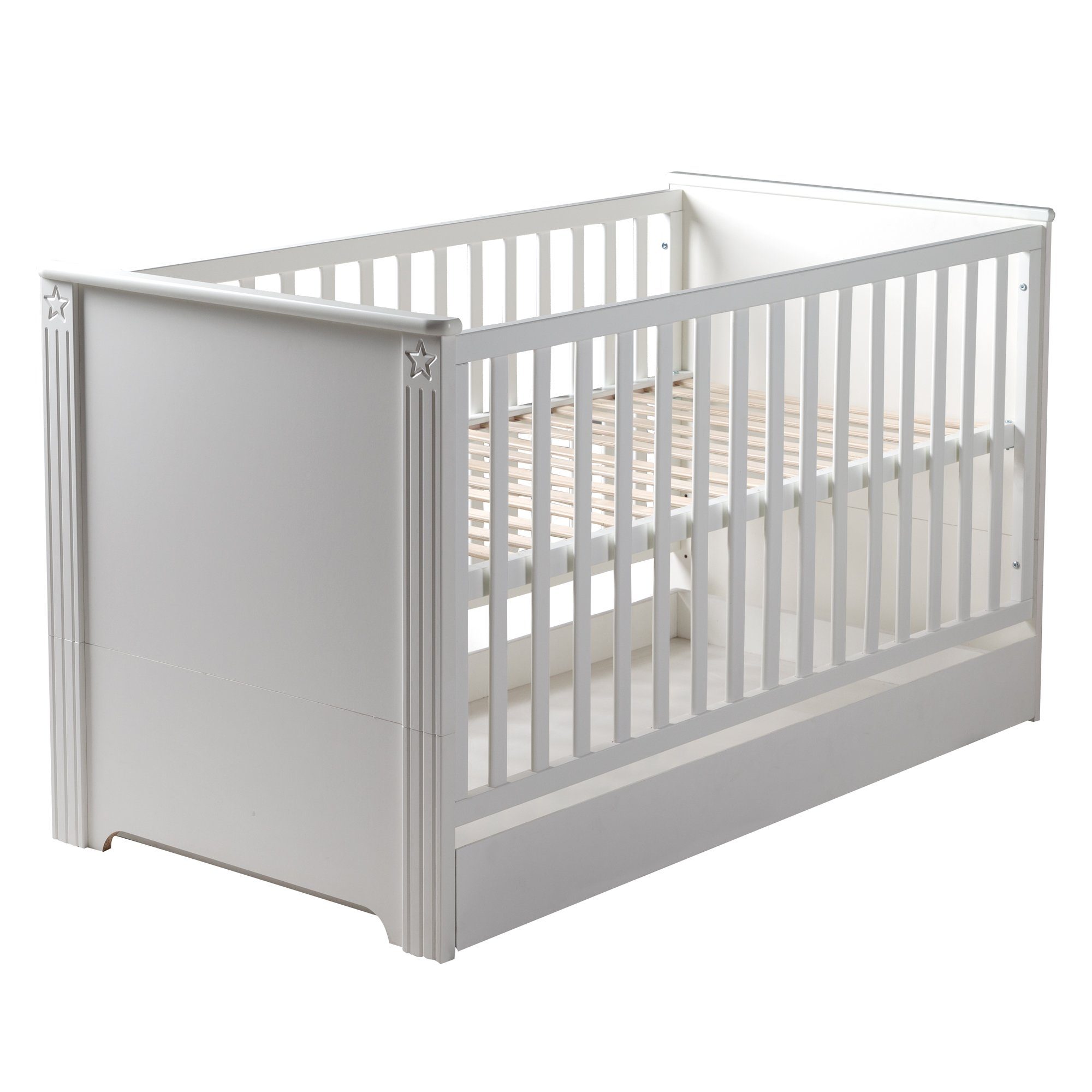 roba® Babybett Maxi, Gitterbett, höhenverstellbar - Umbaubar zum Juniorbett