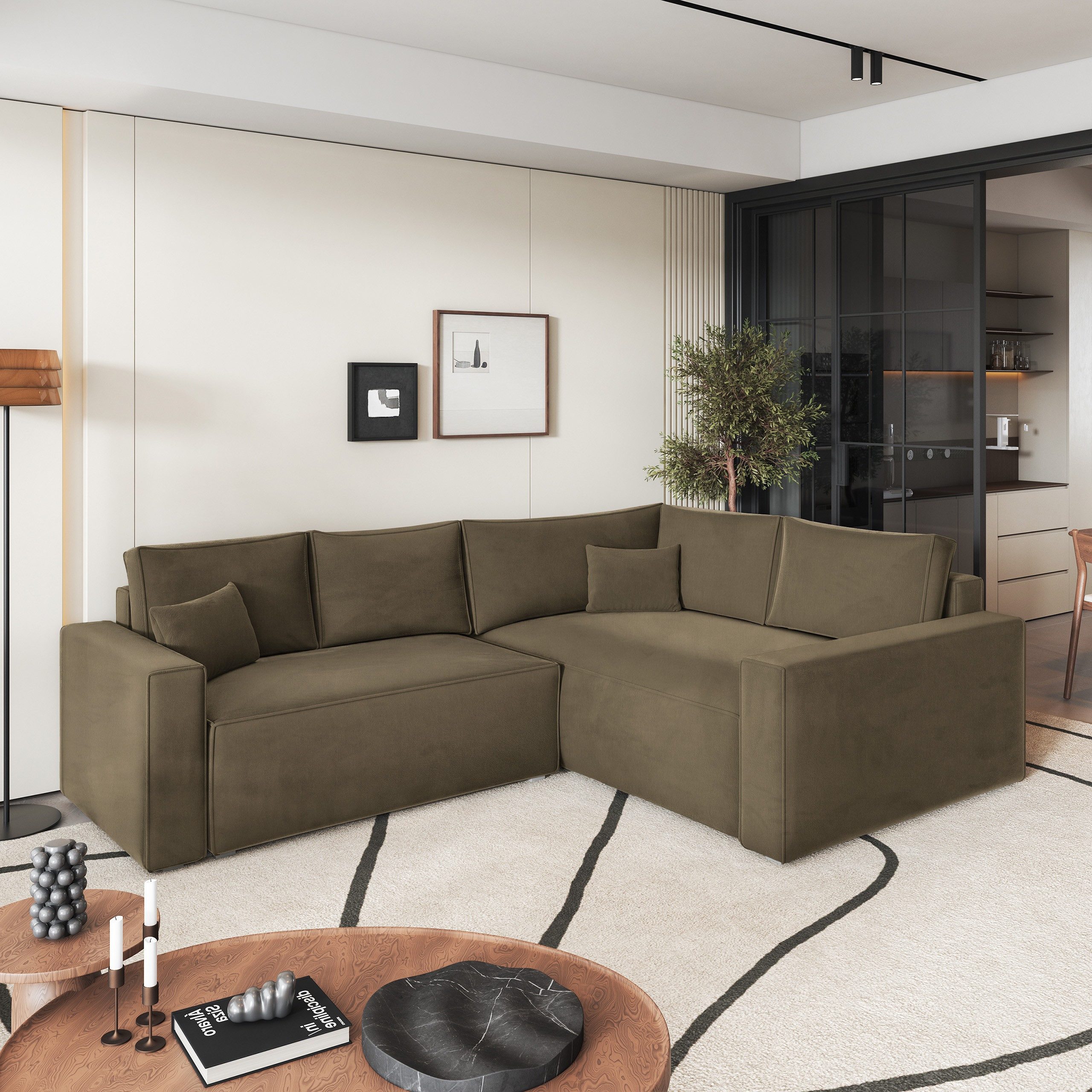 Masseno Ecksofa ERONIS mit Schlaffunktion L-Form, Sofa mit Bettkasten