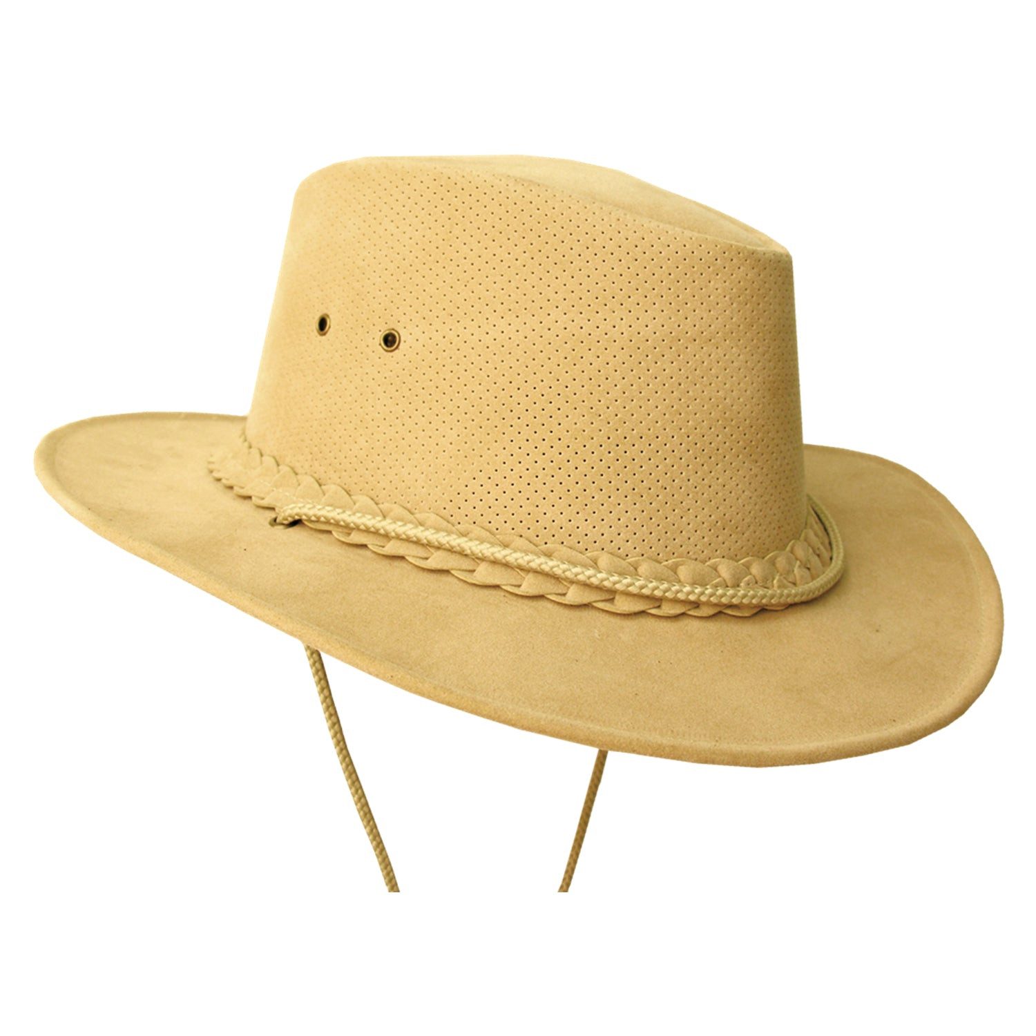 Outbacker Cowboyhut Outdoor Sommerhut aus veganem Leder mit perforiertem Block super leich