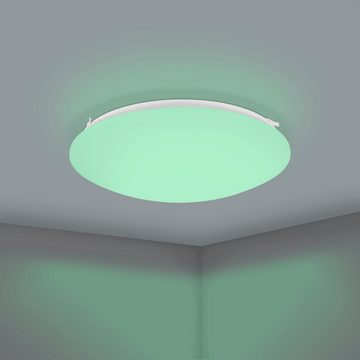 EGLO LED Deckenleuchte Valdanzo, Leuchtmittel inklusive, LED Deckenleuchte, rund, dimmbar, mit Fernbedienung, Ø 38 cm