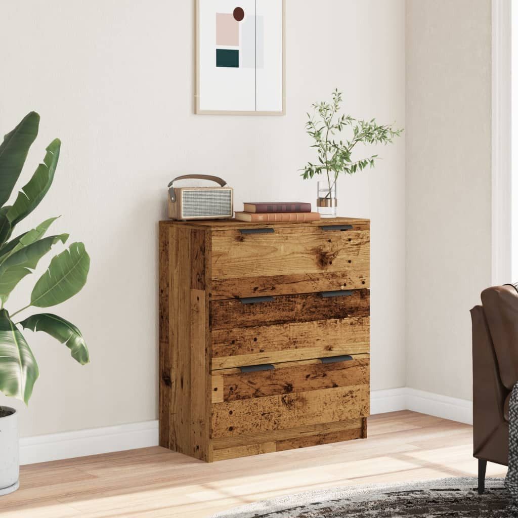 vidaXL Kommode NA Kommode Schubladenschrank Sideboard Altholz-Optik 60x30x70 cm Spanp