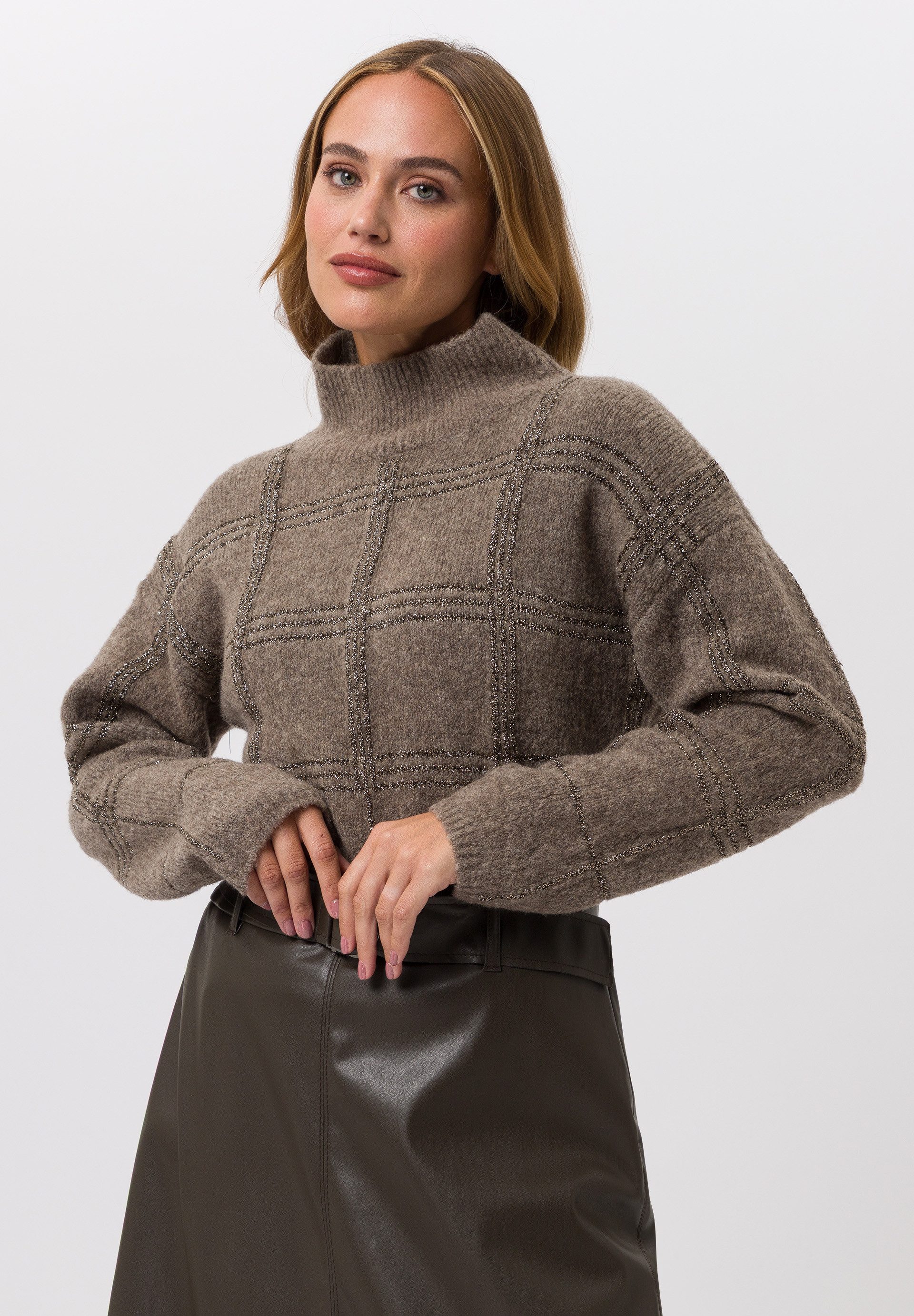 TUZZI Strickpullover mit Strukturkaro günstig online kaufen