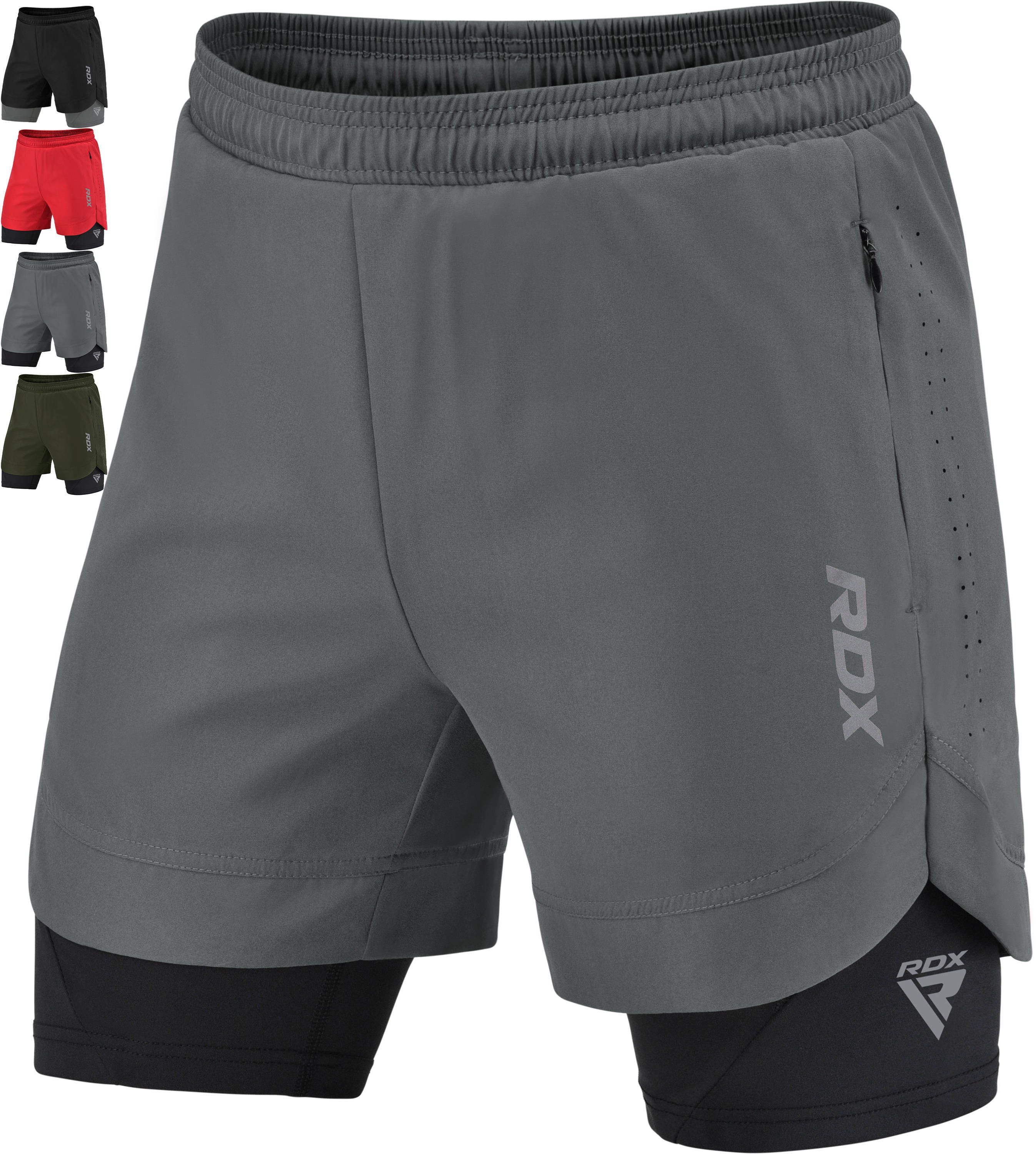 RDX Sports Laufshorts RDX Herren Laufshorts, 2-in-1 Sportliche Atmungsaktiv günstig online kaufen