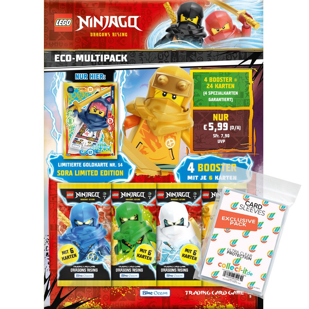 Blue Ocean Sammelkarte LEGO Ninjago 9 Cards -1 Multipack(zufällige Auswahl)+Collect-it Hüllen