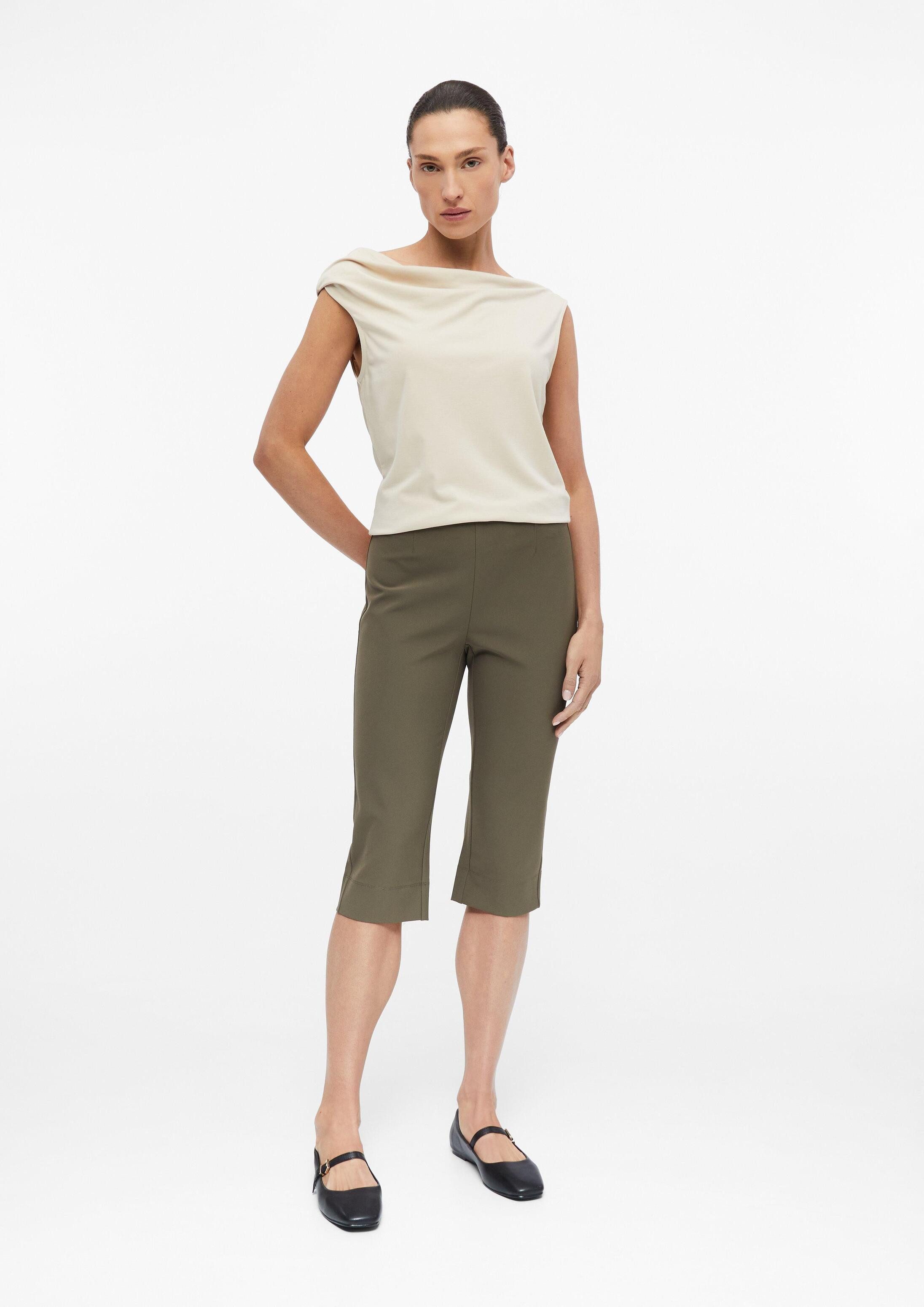 comma Caprihose Hose Capri-Hose im Skinny Fit mit Schlitz