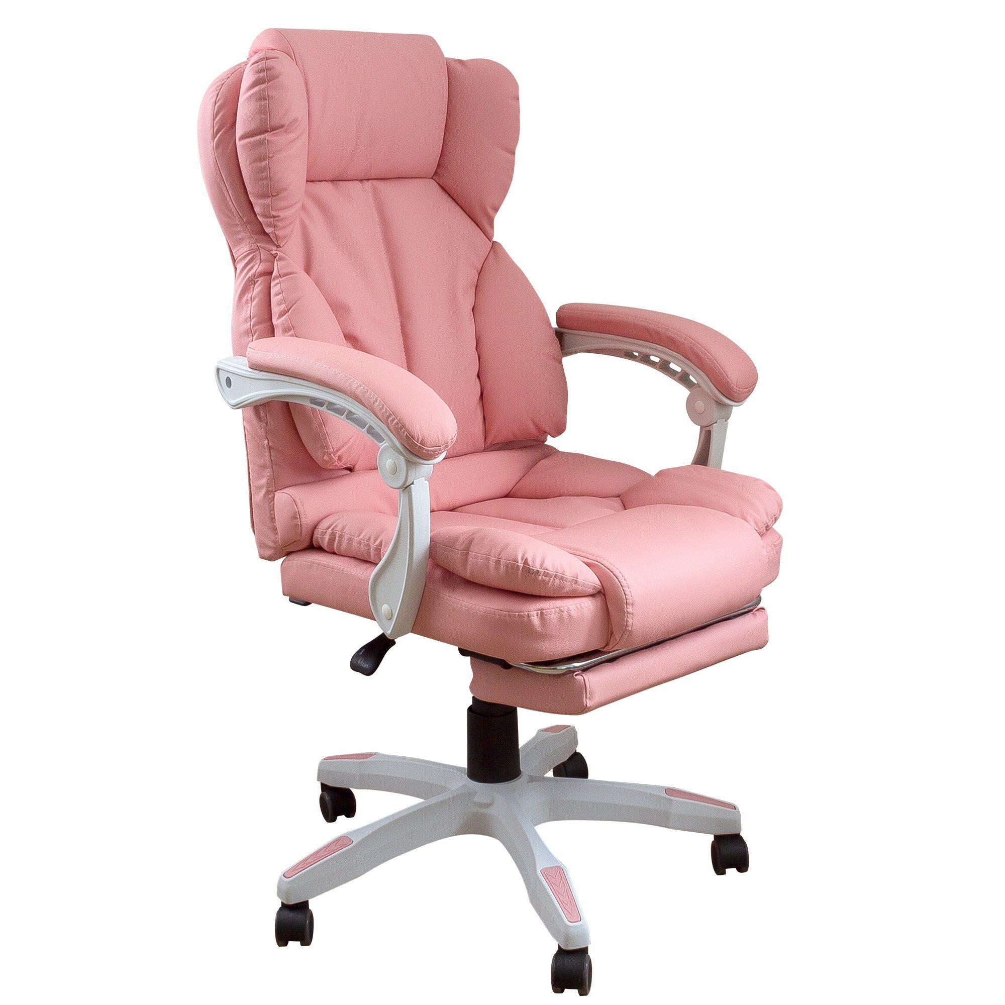 TRISENS Chefsessel Rafael (1 Stück), Bürostuhl mit extra Polsterung Home Office Chair im Lederoptik-Design Rosa