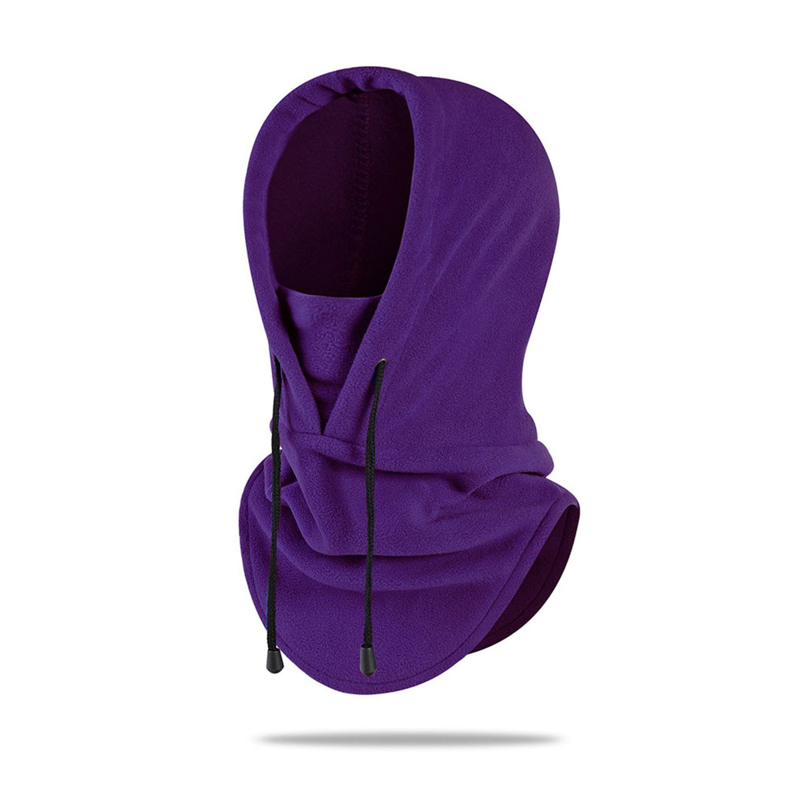 Fleecemütze Winddicht, Für Balaclava-Radmütze Den Skimütze Strickmütze Und Winter, Blusmart Warm purple