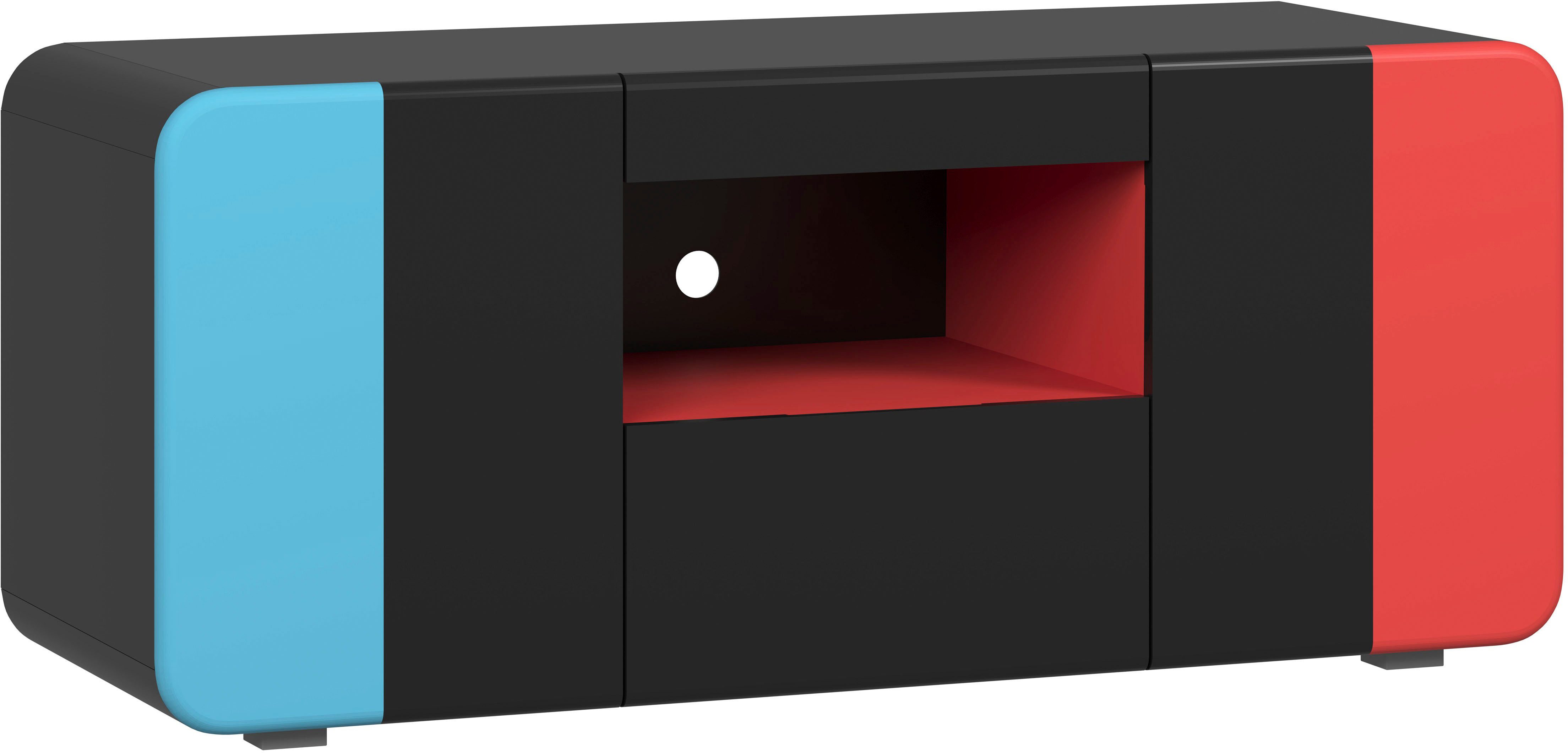 Home affaire Lowboard NextLevel speziell geeignet für Spielekonsolen, Gaming-Lowboard wahlweise mit Beleuchtung - (B/T/H) 115/42/49 cm
