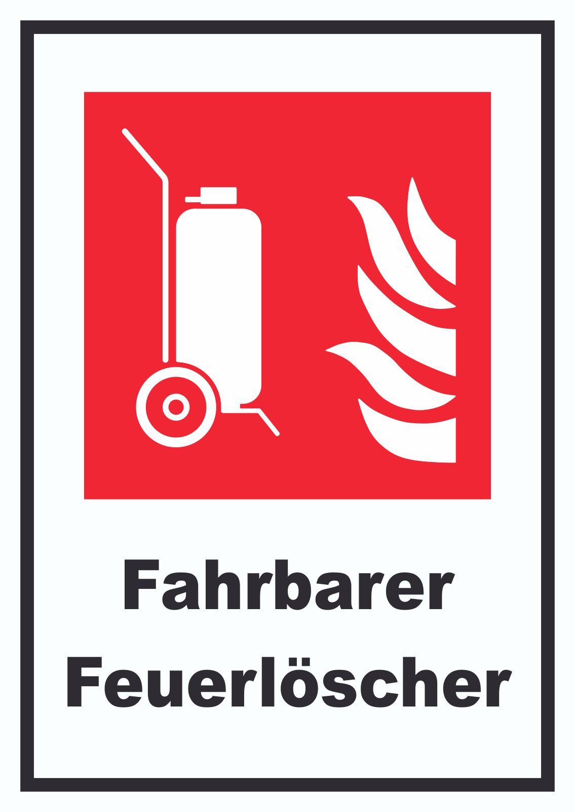 HB-Druck Hinweisschild Fahrbarer Feuerlöscher Schild, wetterfest, stabil, UV-beständig, kratzfest